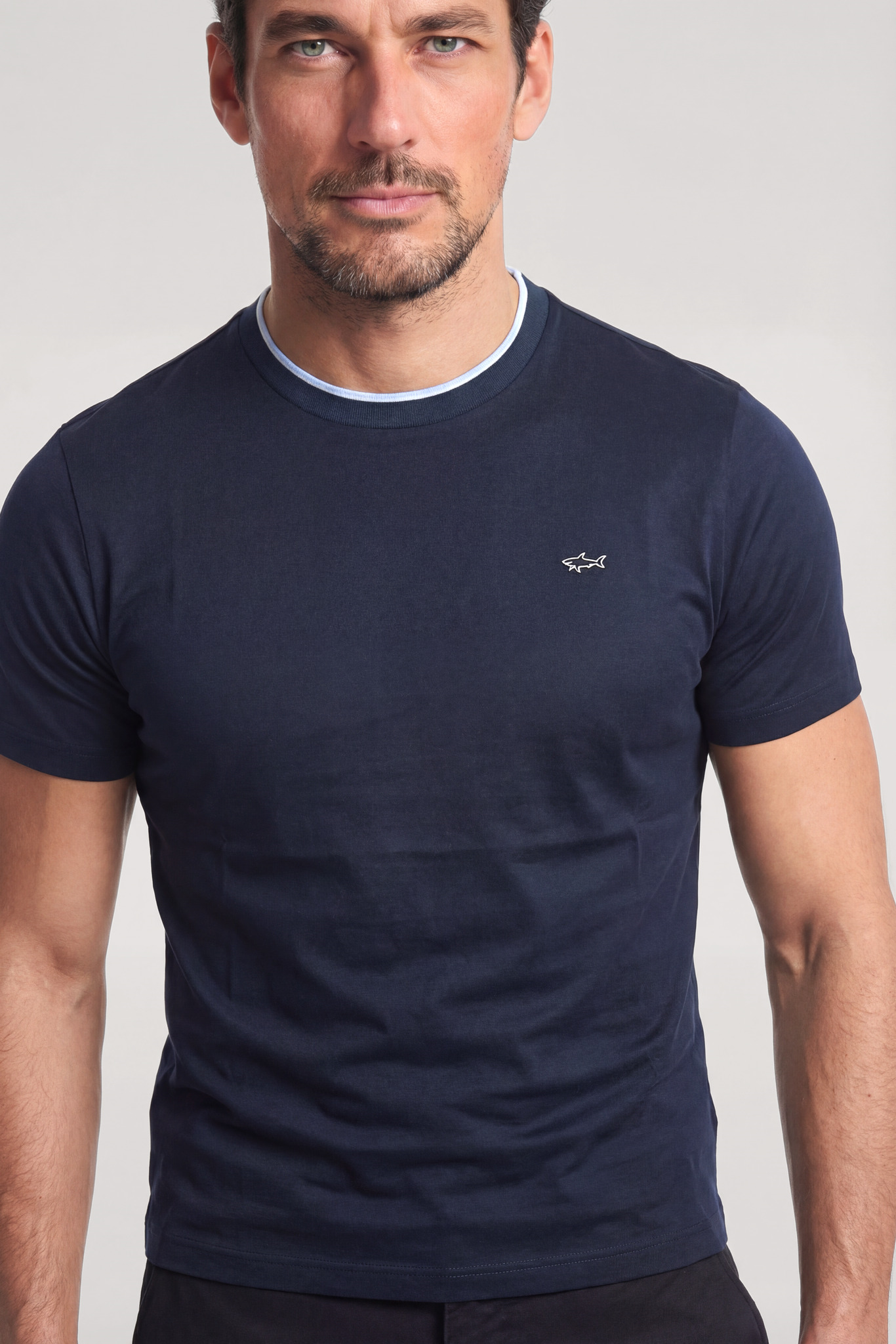 Paul Shark Paul Shark Erkek Kısa Kol Bisiklet Yaka Rahat Kesim Mavi T-Shirt 26411011SM-013