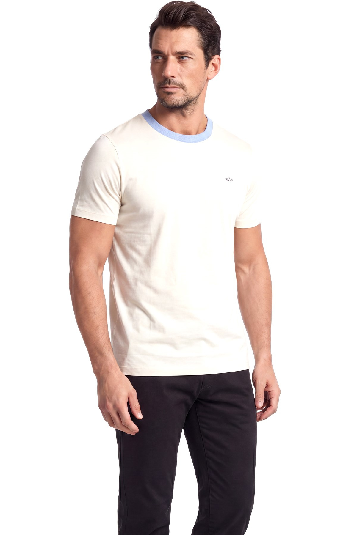 Paul Shark Paul Shark Erkek Kısa Kol Bisiklet Yaka Rahat Kesim Beyaz T-Shirt 26411011SM-108