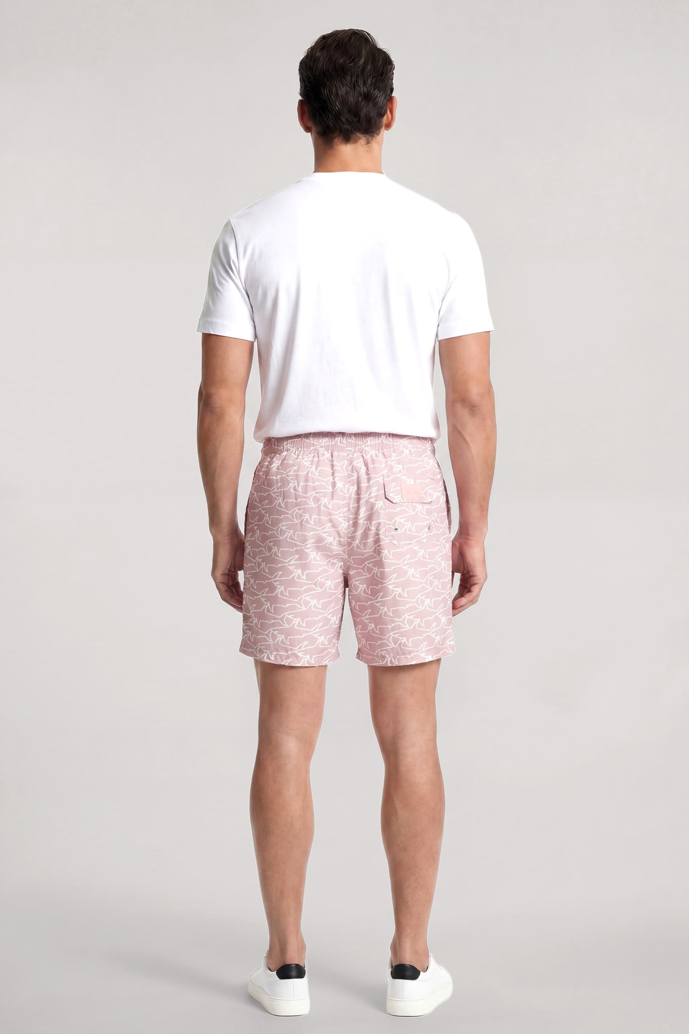 Paul Shark Paul Shark Erkek Logo Desenli Çabuk Kuruyan Kumaş Arka Cepli Pembe Mayo 26415037-L51