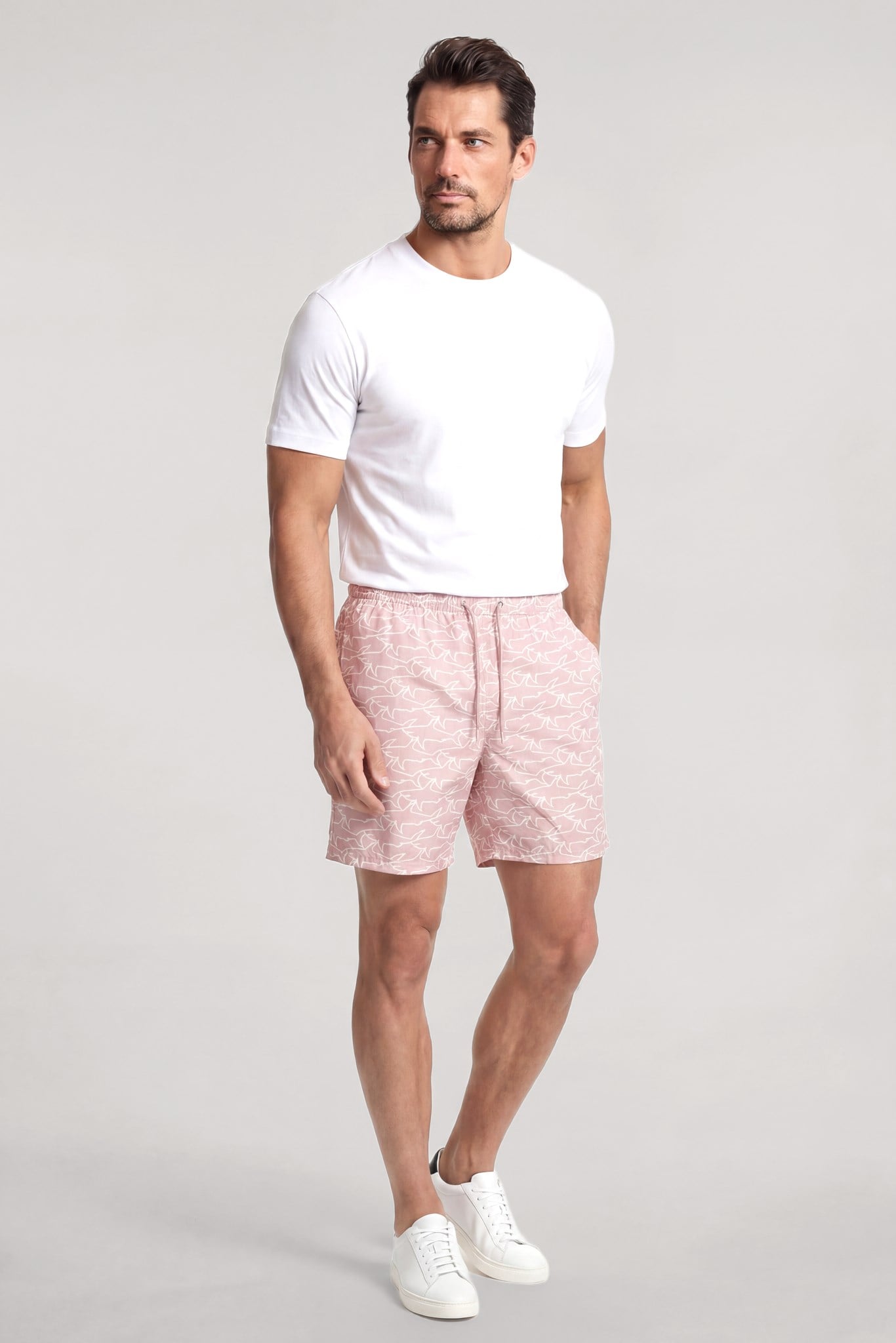 Paul Shark Paul Shark Erkek Logo Desenli Çabuk Kuruyan Kumaş Arka Cepli Pembe Mayo 26415037-L51