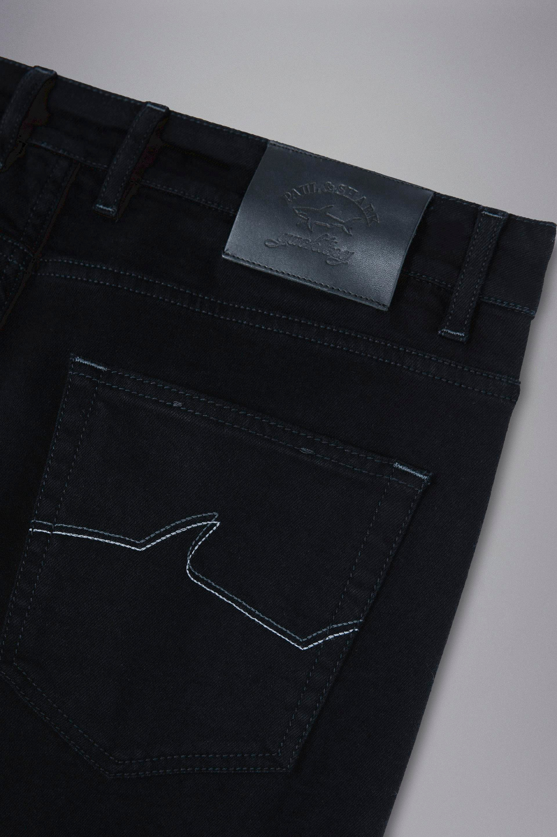 Paul Shark Paul Shark Erkek Logolu 5 Cepli Denim Siyah Jeans 13314105-011