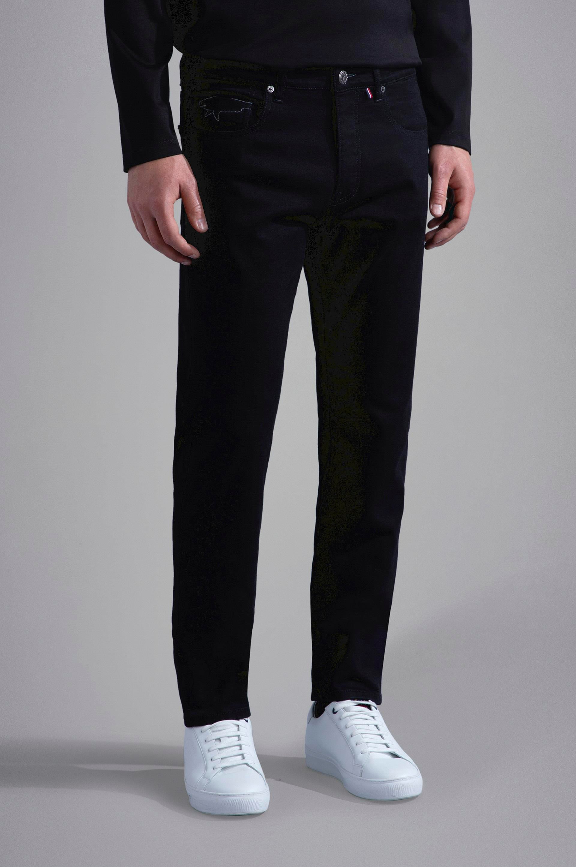 Paul Shark Paul Shark Erkek Logolu 5 Cepli Denim Siyah Jeans 13314105-011