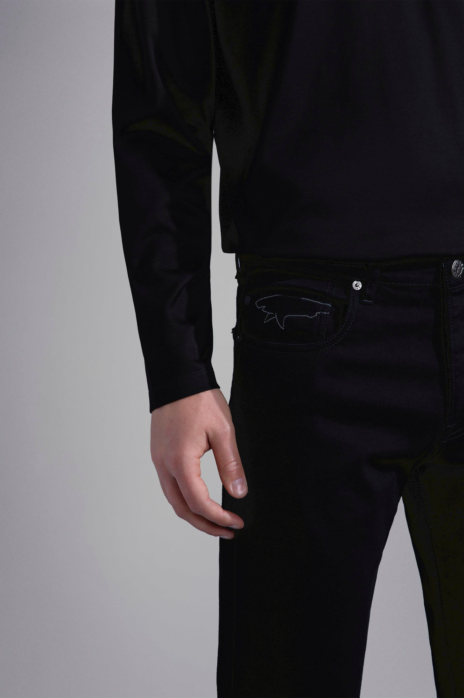 Paul Shark Paul Shark Erkek Logolu 5 Cepli Denim Siyah Jeans 13314105-011