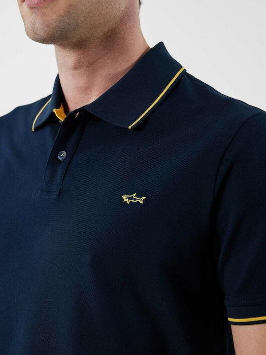 Paul Shark Paul Shark Erkek Logolu Basic Regular Fit Kısa Kollu Lacivert Polo Yaka T-Shirt 22411254-013