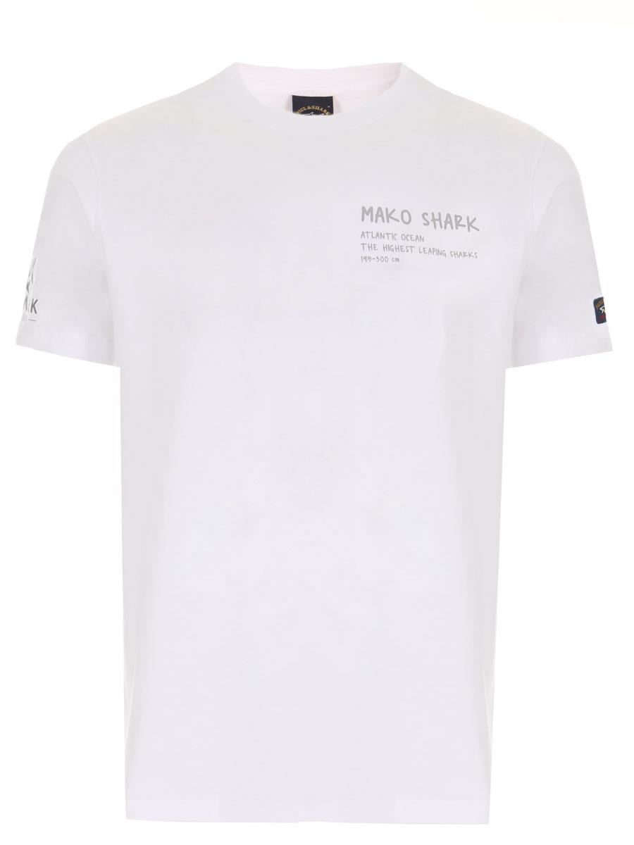 Paul Shark Paul Shark Erkek Logolu Basic Regular Fit Kısa Kollu Beyaz T-Shirt 23411104-010