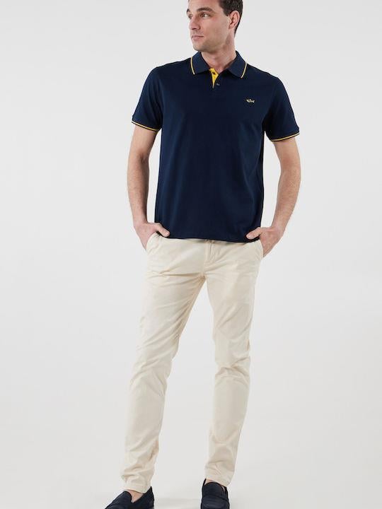 Paul Shark Paul Shark Erkek Logolu Basic Regular Fit Kısa Kollu Lacivert Polo Yaka T-Shirt 22411254-013
