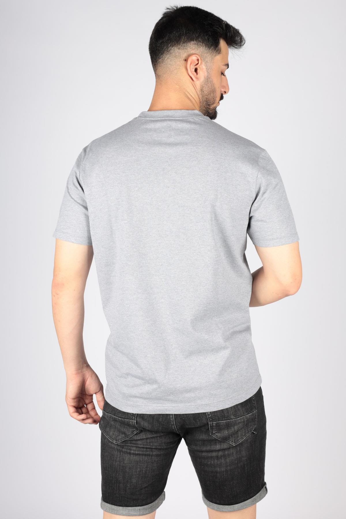 Paul Shark Paul Shark Erkek Logolu Basic Regular Fit Kısa Kollu Gri T-Shirt 23411065-930