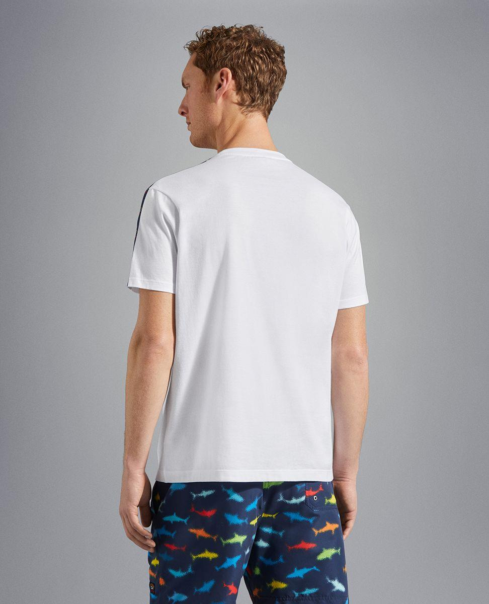 Paul Shark Paul Shark Erkek Logolu Basic Regular Fit Kısa Kollu Beyaz T-Shirt 23411012-010