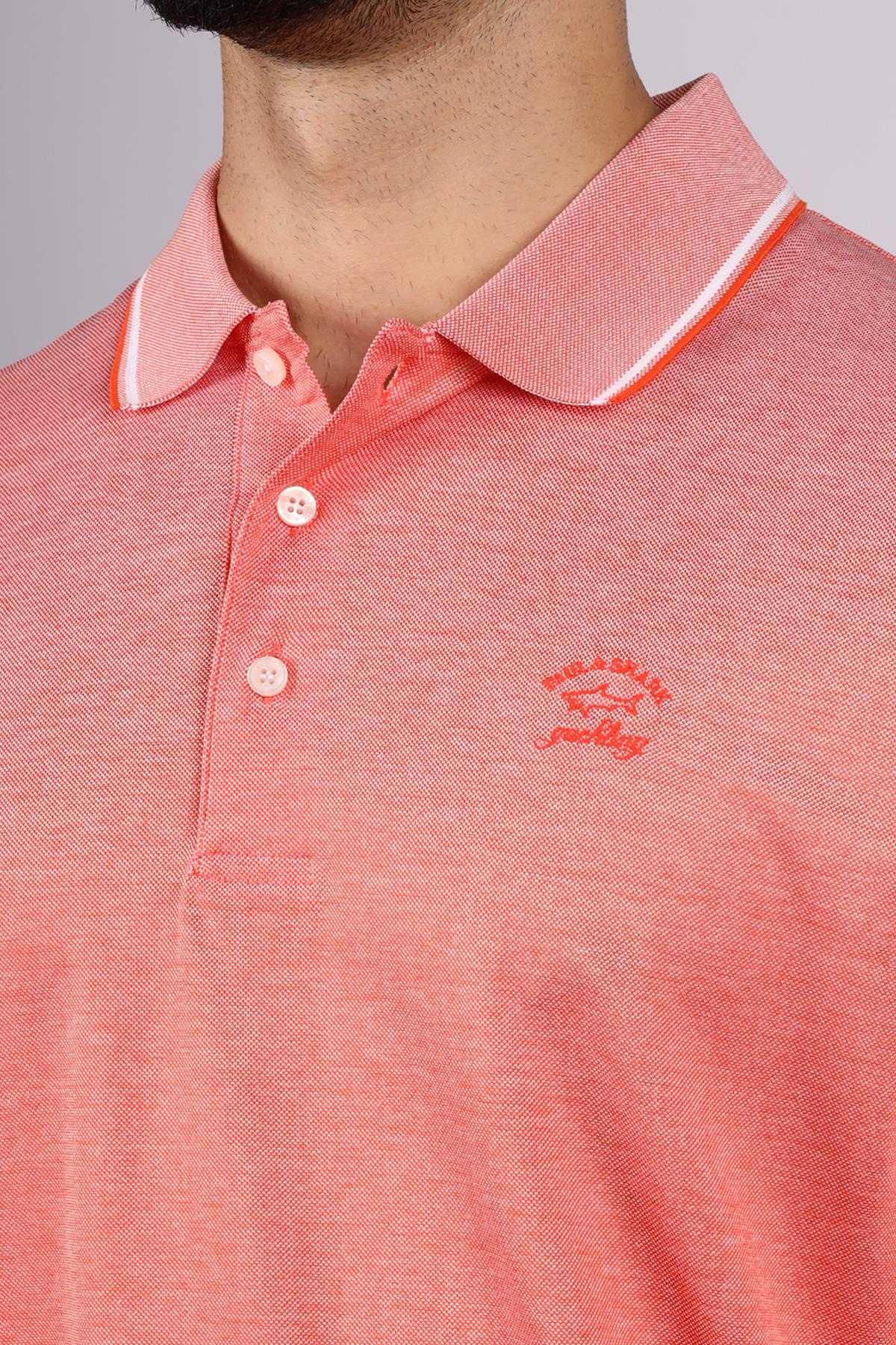 Paul Shark Paul Shark Erkek Logolu Basic Regular Fit Kısa Kollu Kırmızı Polo Yaka T-Shirt 11311707-145
