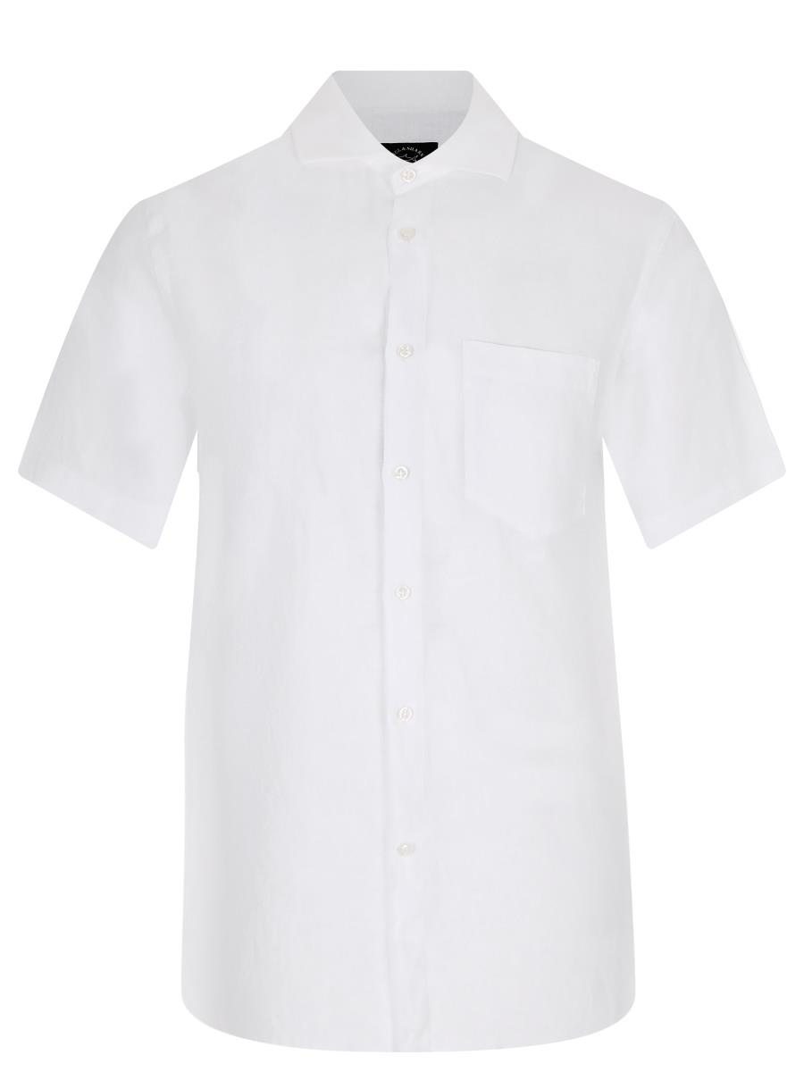Paul Shark Paul Shark Erkek Logolu Basic Regular Fit Kısa Kollu Beyaz Gömlek 23413257-010