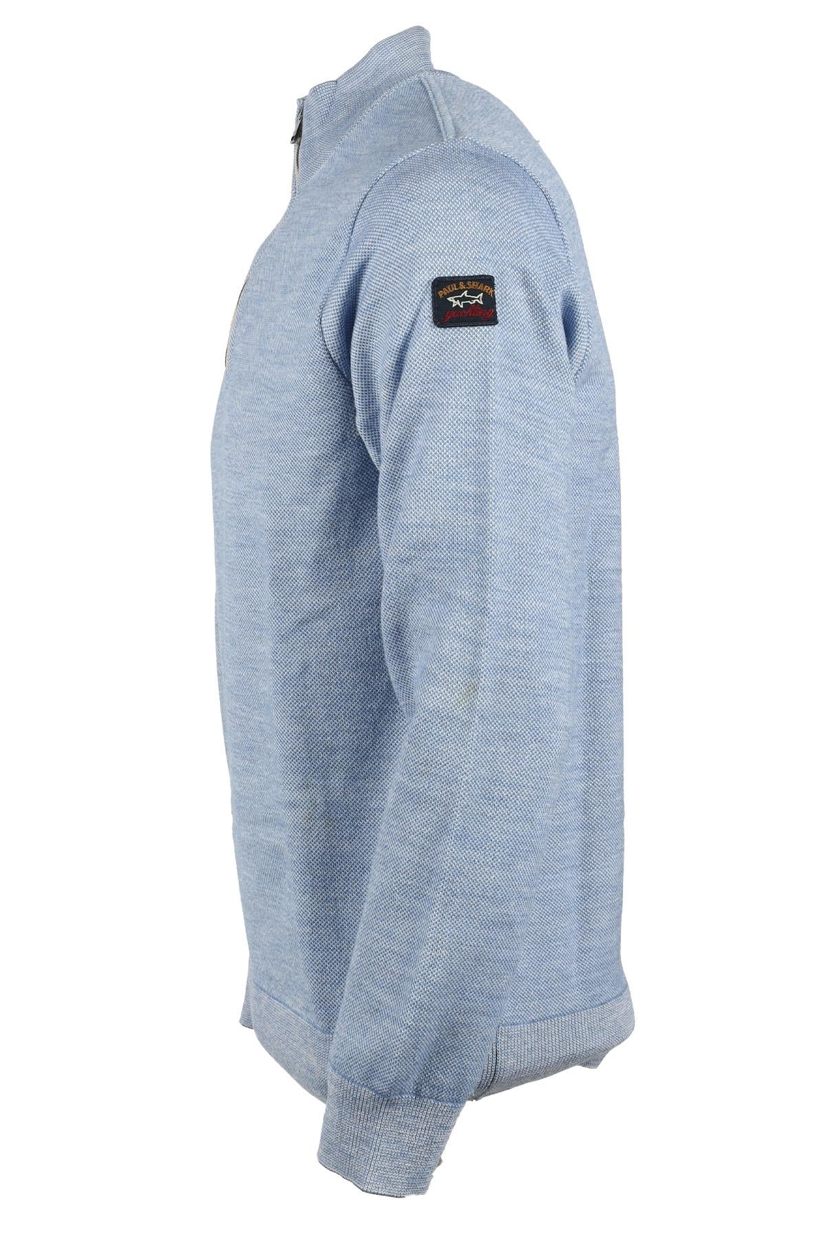 Paul Shark Paul Shark Erkek Marka Logo Detaylı Regular Fit Uzun Kollu Mavi Kazak P20P1652-109