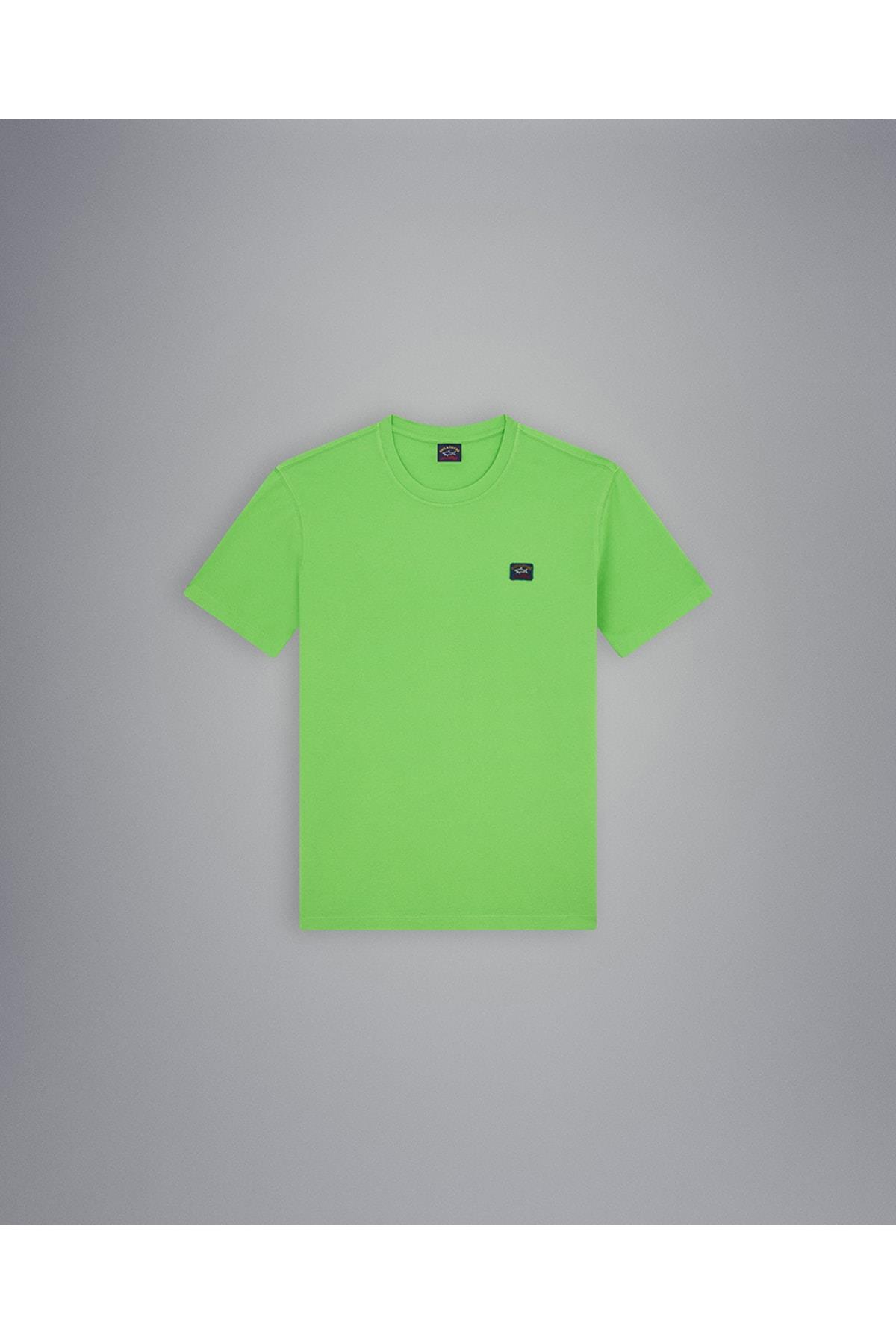 Paul Shark Paul Shark Erkek Marka Logolu Basic Bisiklet Yaka Kısa Kollu Yeşil T-Shirt 23411052-197