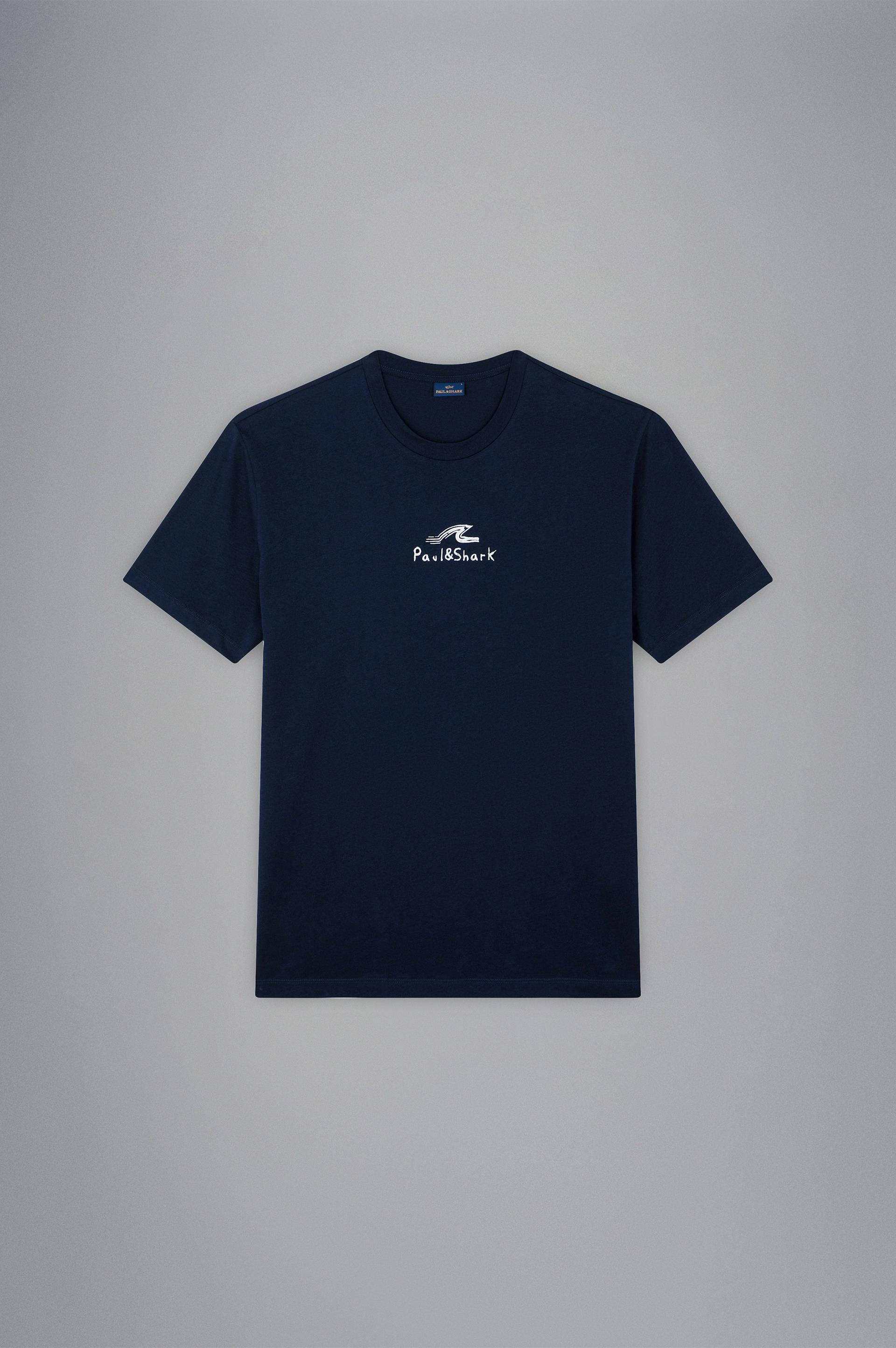 Paul Shark Paul Shark Erkek Marka Logolu Pamuklu Normal Kalıp Günlük Lacivert T-Shirt 24411061-013