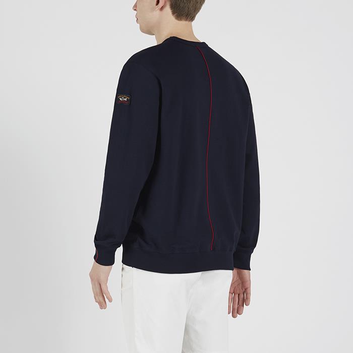 Paul Shark Paul Shark Erkek Marka Logo Detaylı Regular Fit Uzun Kollu Lacivert Sweatshirt P20P1856-013