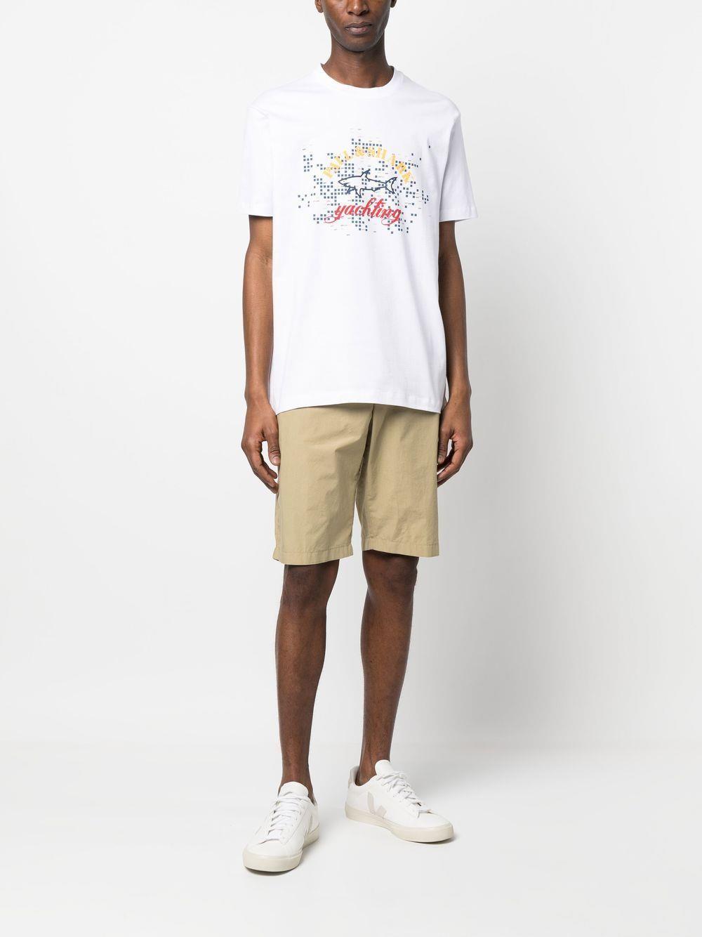 Paul Shark Paul Shark Erkek Marka Logolu Basic Bisiklet Yaka Kısa Kollu Beyaz T-Shirt 23411041-010