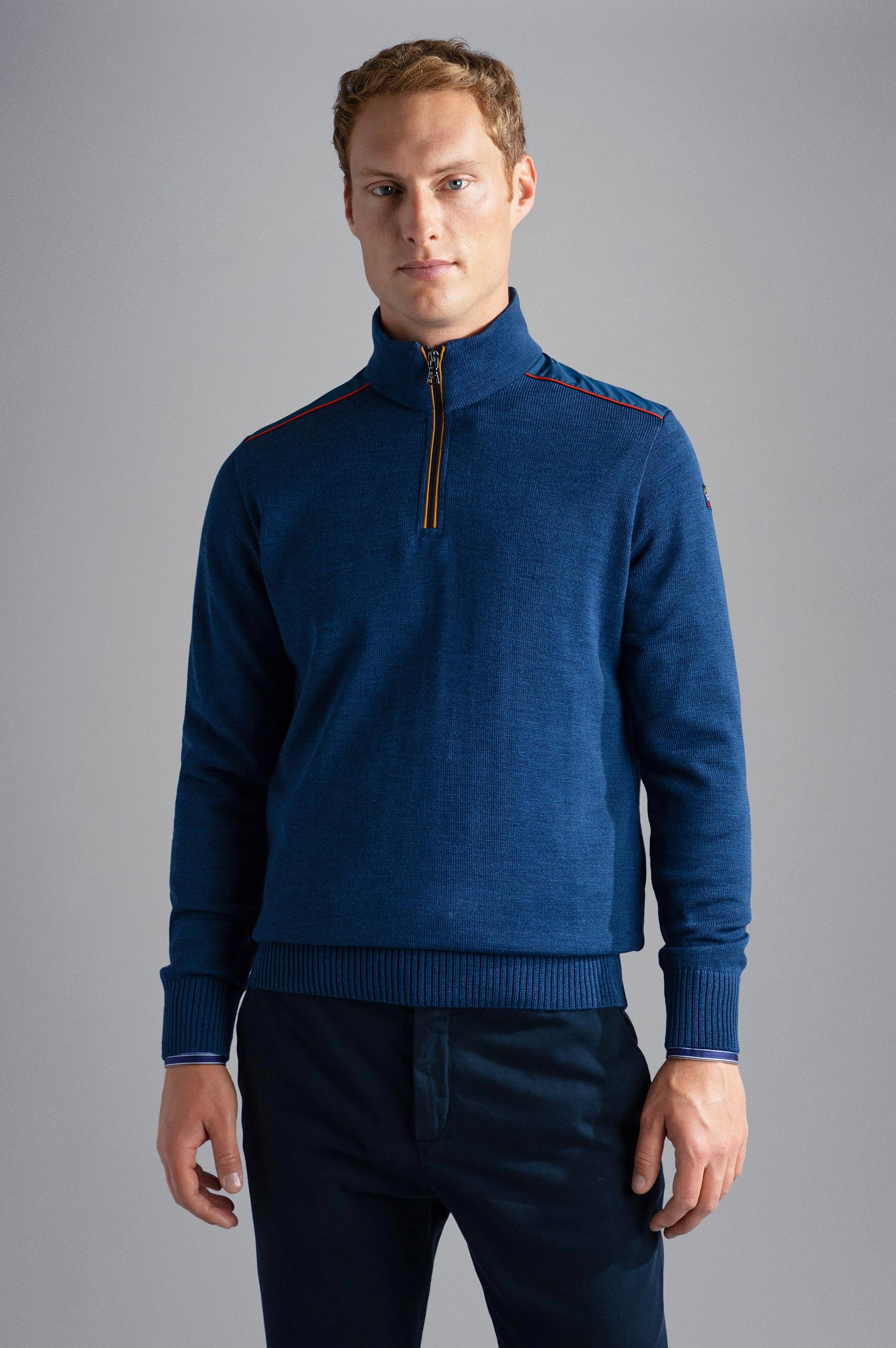 Paul Shark Paul Shark Erkek Marka Logolu Uzun Kollu Rahat Mavi Sweatshirt 13311158-634