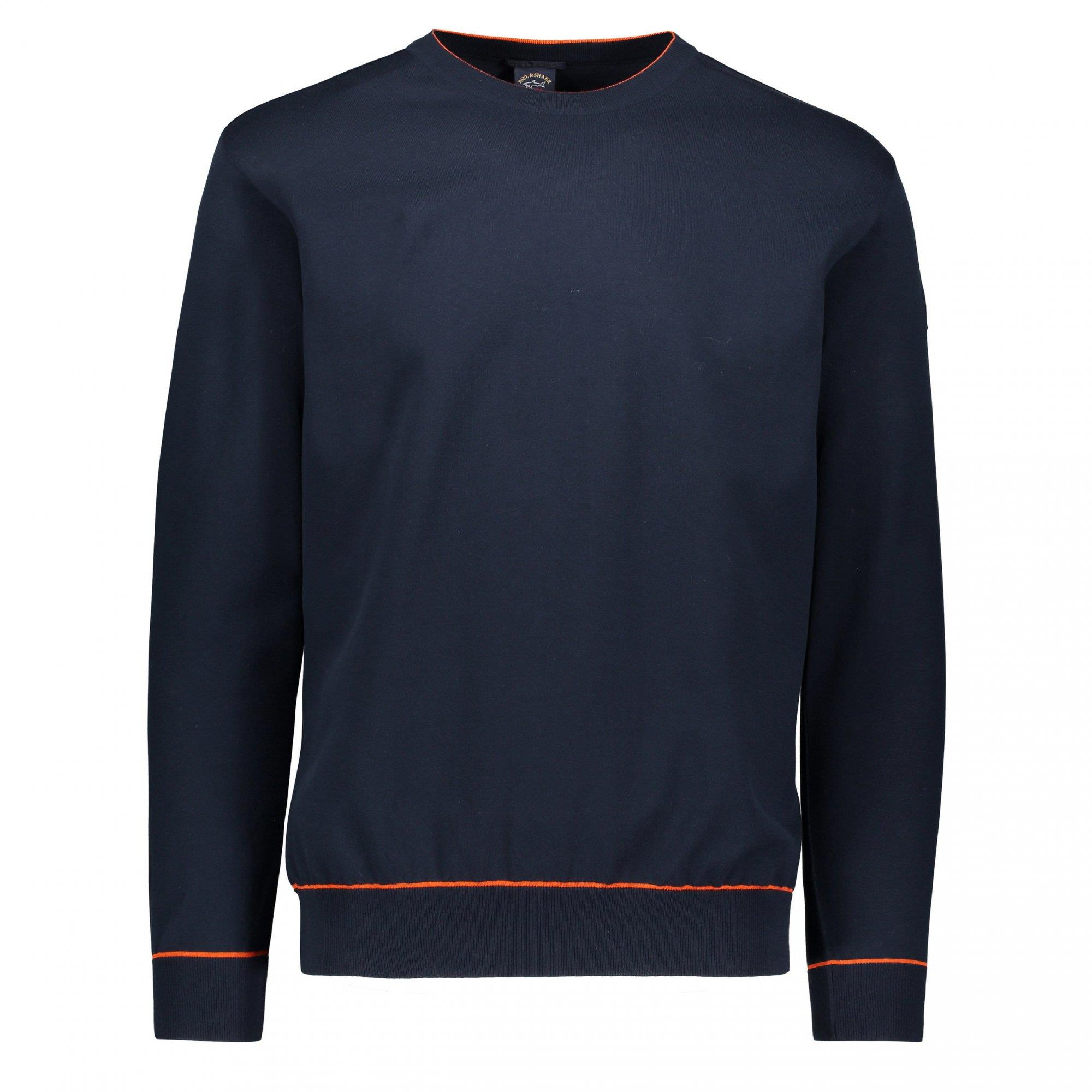 Paul Shark Paul Shark Erkek Marka Logo Detaylı Regular Fit Uzun Kollu Mavi Büyük Beden Kazak P20P1510A-526