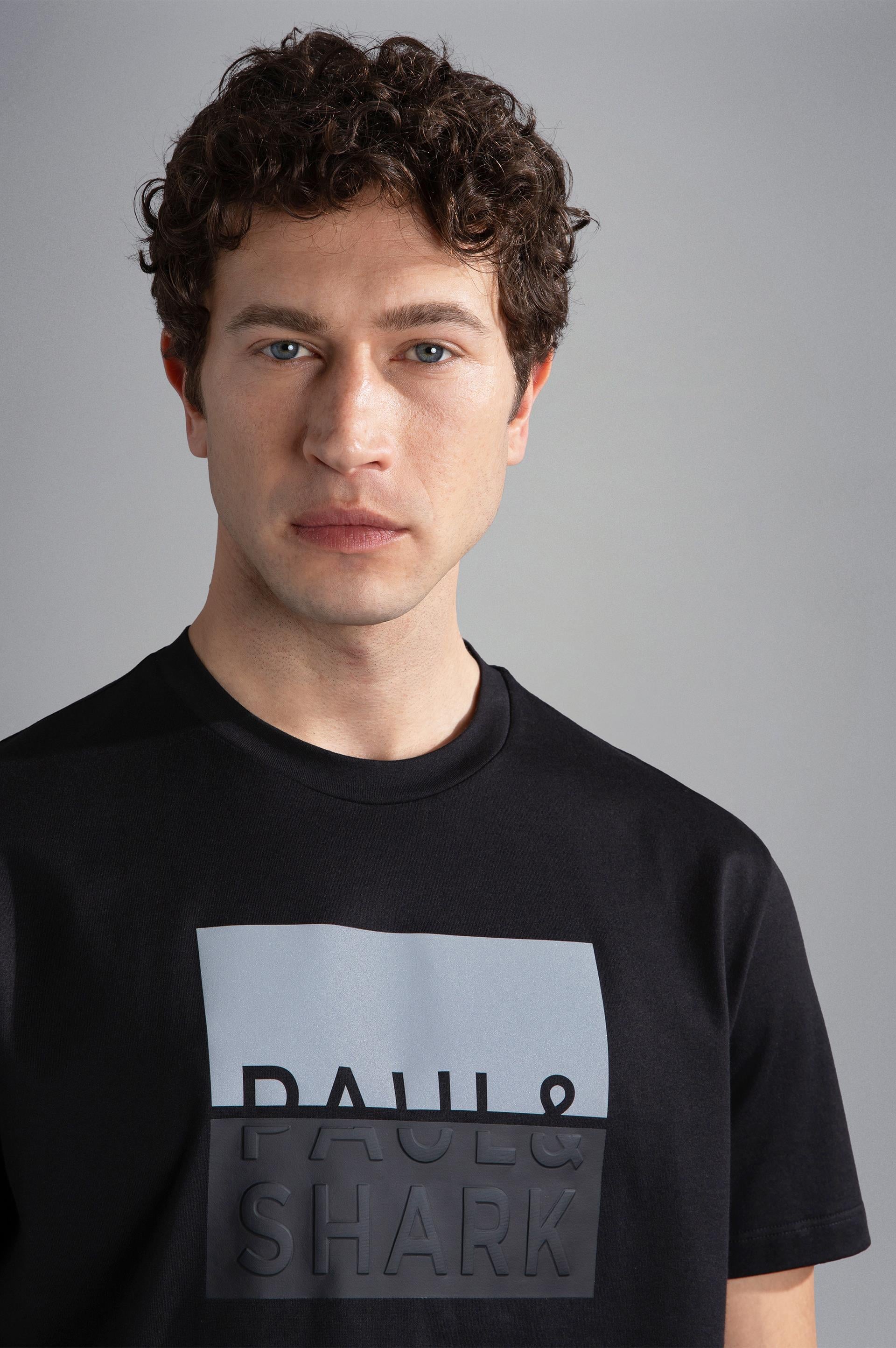 Paul Shark Paul Shark Erkek Marka Logolu Pamuklu Normal Kalıp Günlük Siyah T-Shirt 24411050-011