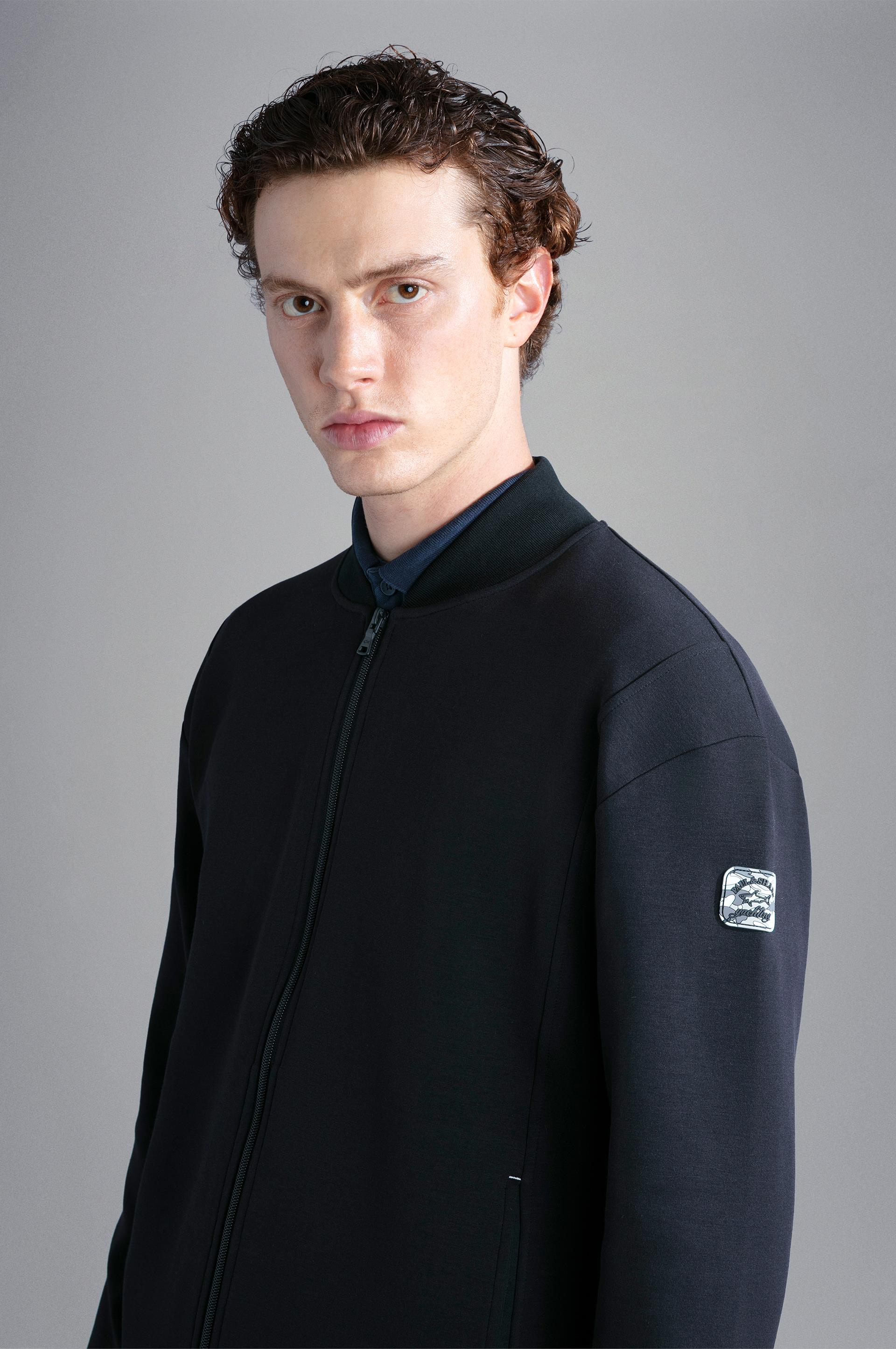Paul Shark Paul Shark Erkek Marka Logo Detaylı Regular Fit Uzun Kollu Siyah Sweatshirt 13311906-011