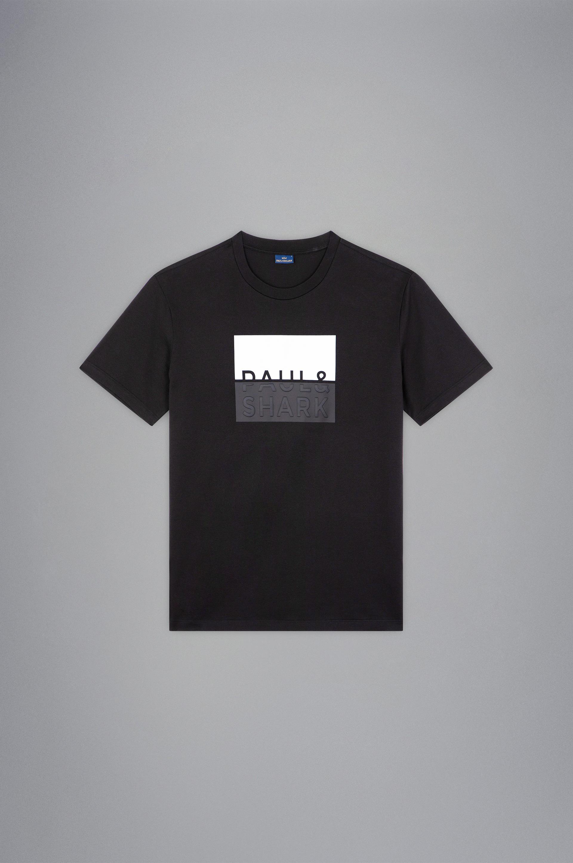 Paul Shark Paul Shark Erkek Marka Logolu Pamuklu Normal Kalıp Günlük Siyah T-Shirt 24411050-011