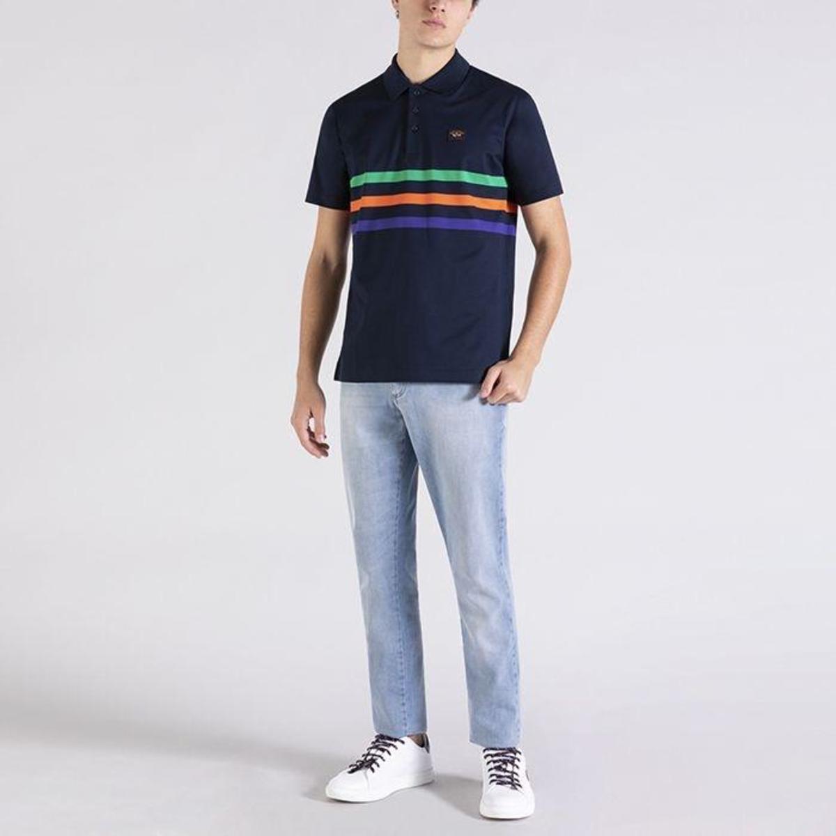 Paul Shark Paul Shark Erkek Marka Logo Detaylı Regular Fit Uzun Kollu Lacivert Polo Yaka T-Shirt E20P1274-305
