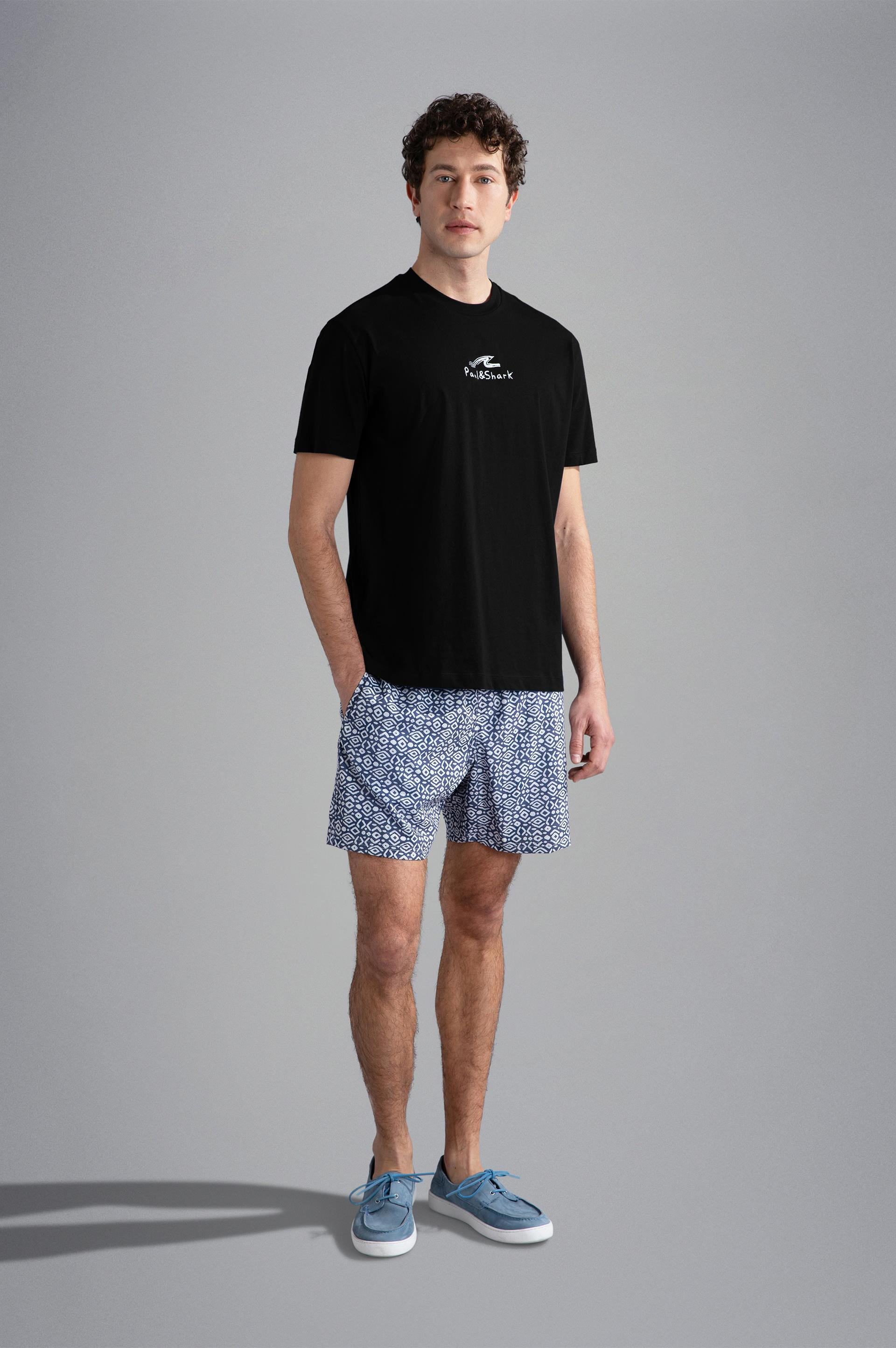 Paul Shark Paul Shark Erkek Marka Logolu Pamuklu Normal Kalıp Günlük Siyah T-Shirt 24411061-011