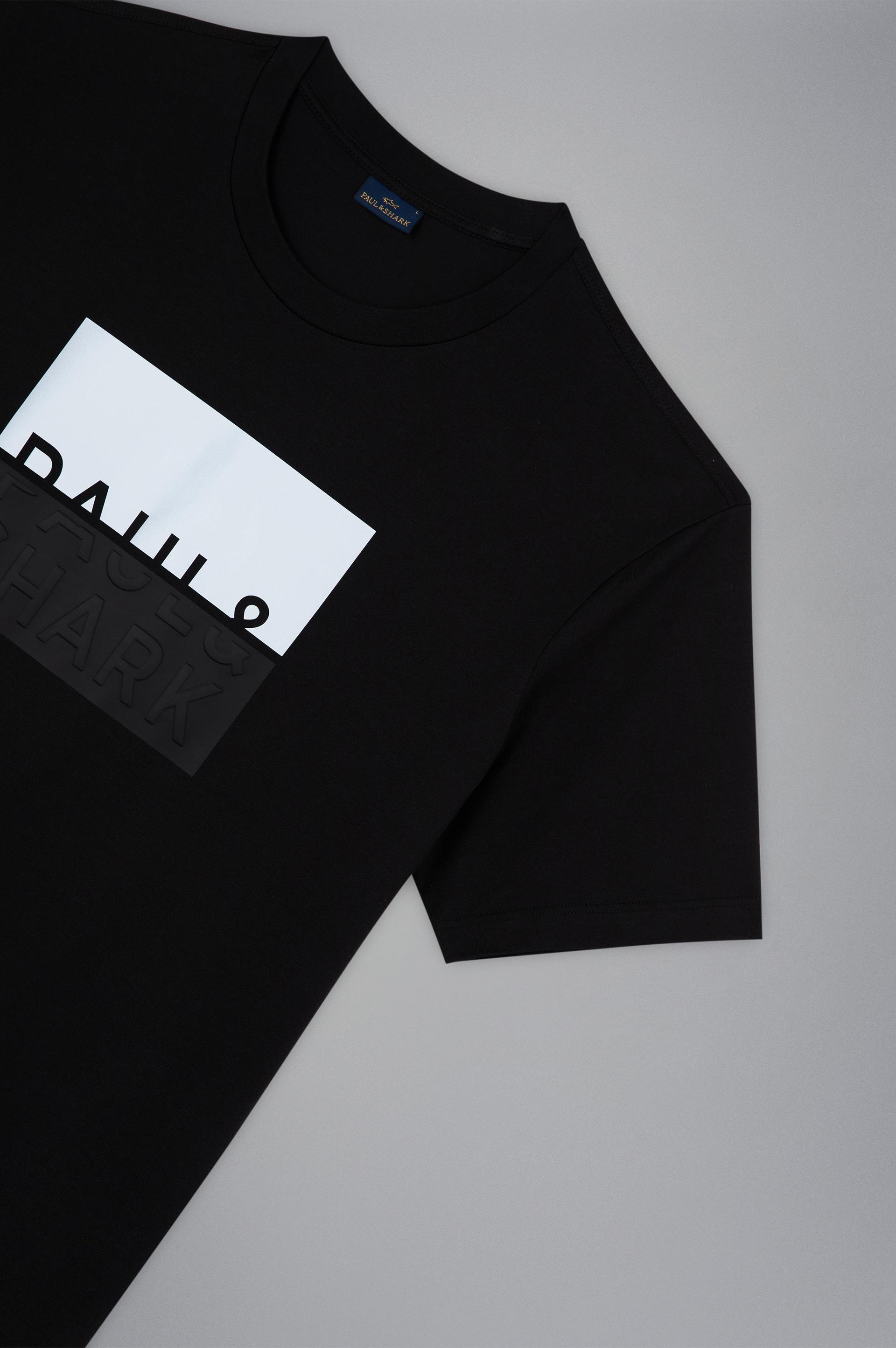 Paul Shark Paul Shark Erkek Marka Logolu Pamuklu Normal Kalıp Günlük Siyah T-Shirt 24411050-011