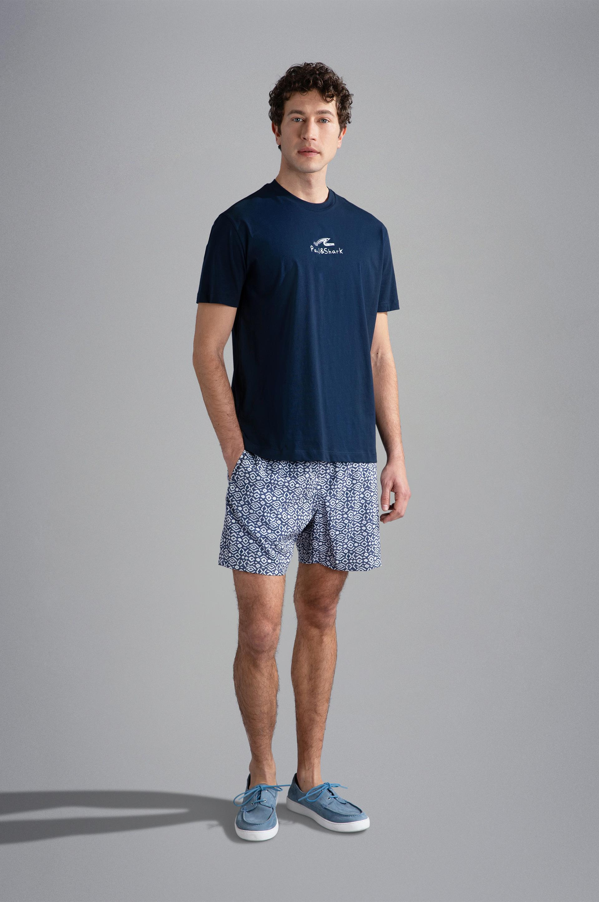 Paul Shark Paul Shark Erkek Marka Logolu Pamuklu Normal Kalıp Günlük Lacivert T-Shirt 24411061-013