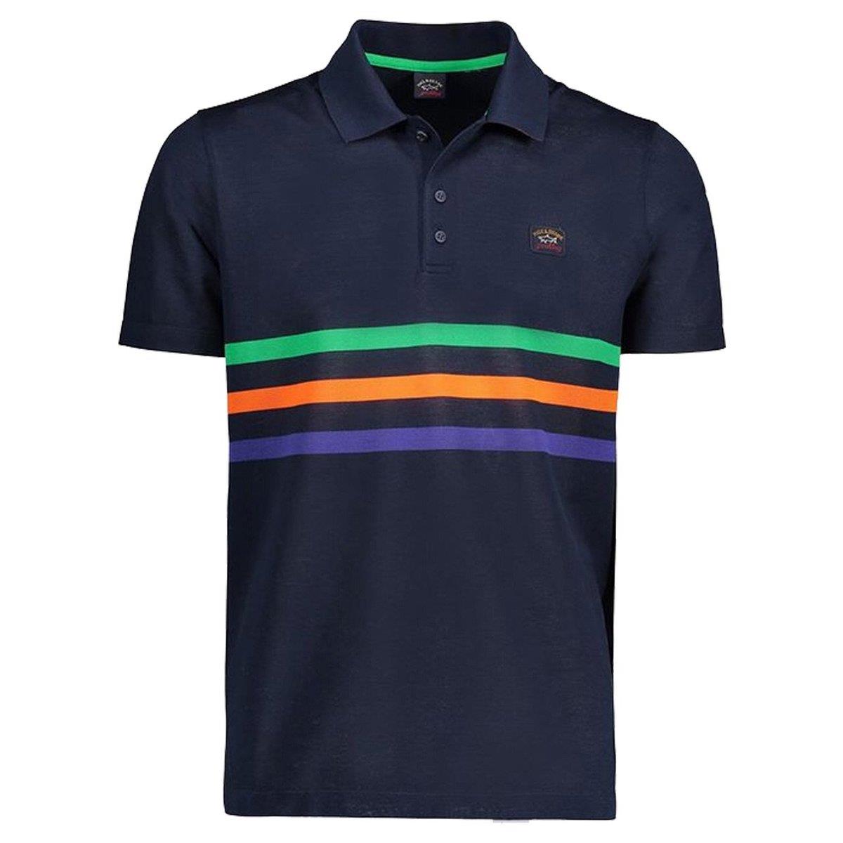 Paul Shark Paul Shark Erkek Marka Logo Detaylı Regular Fit Uzun Kollu Lacivert Polo Yaka T-Shirt E20P1274-305