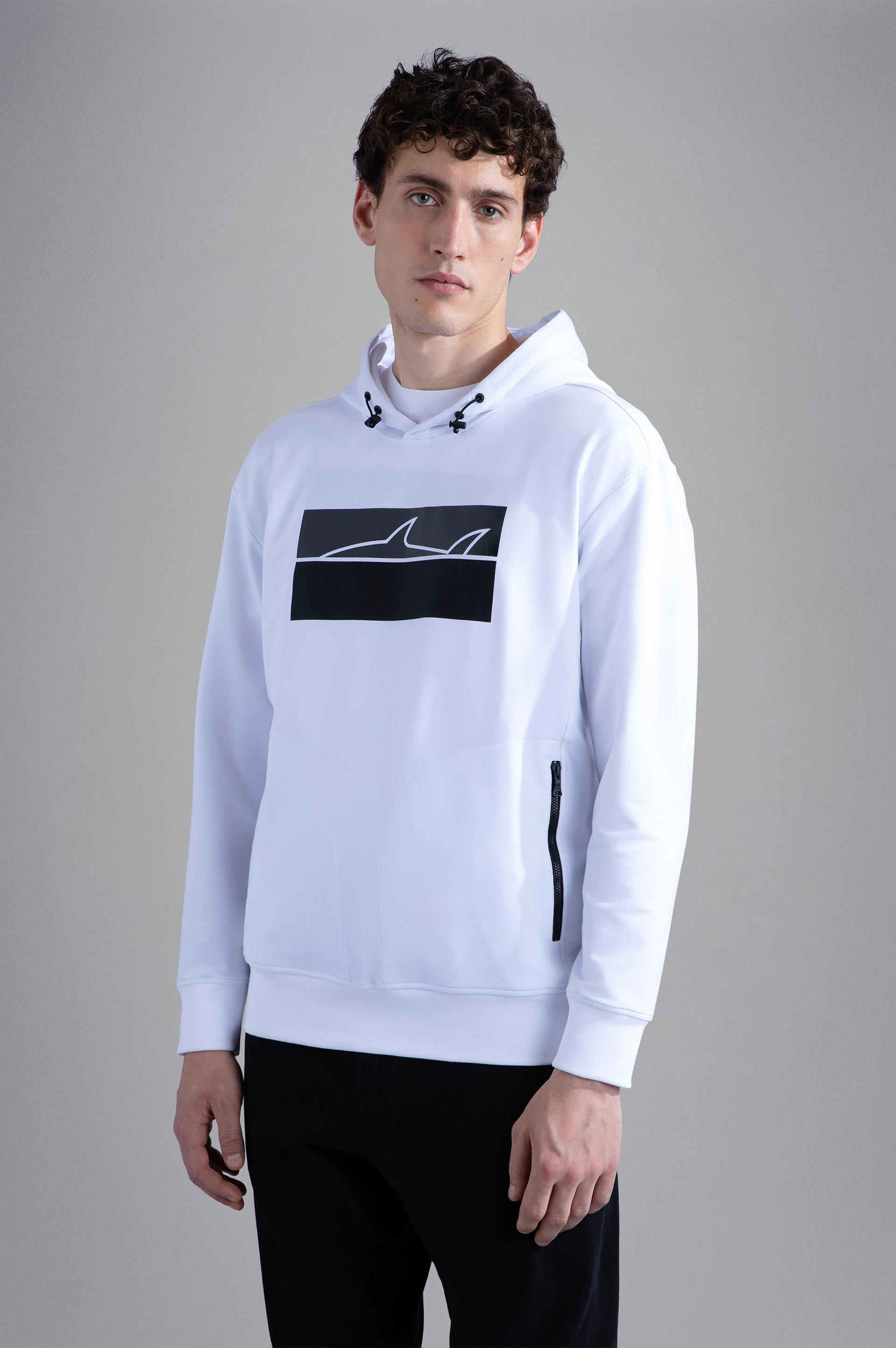 Paul Shark Paul Shark Erkek Marka Logolu Uzun Kollu Rahat Beyaz Sweatshirt 13311882-010