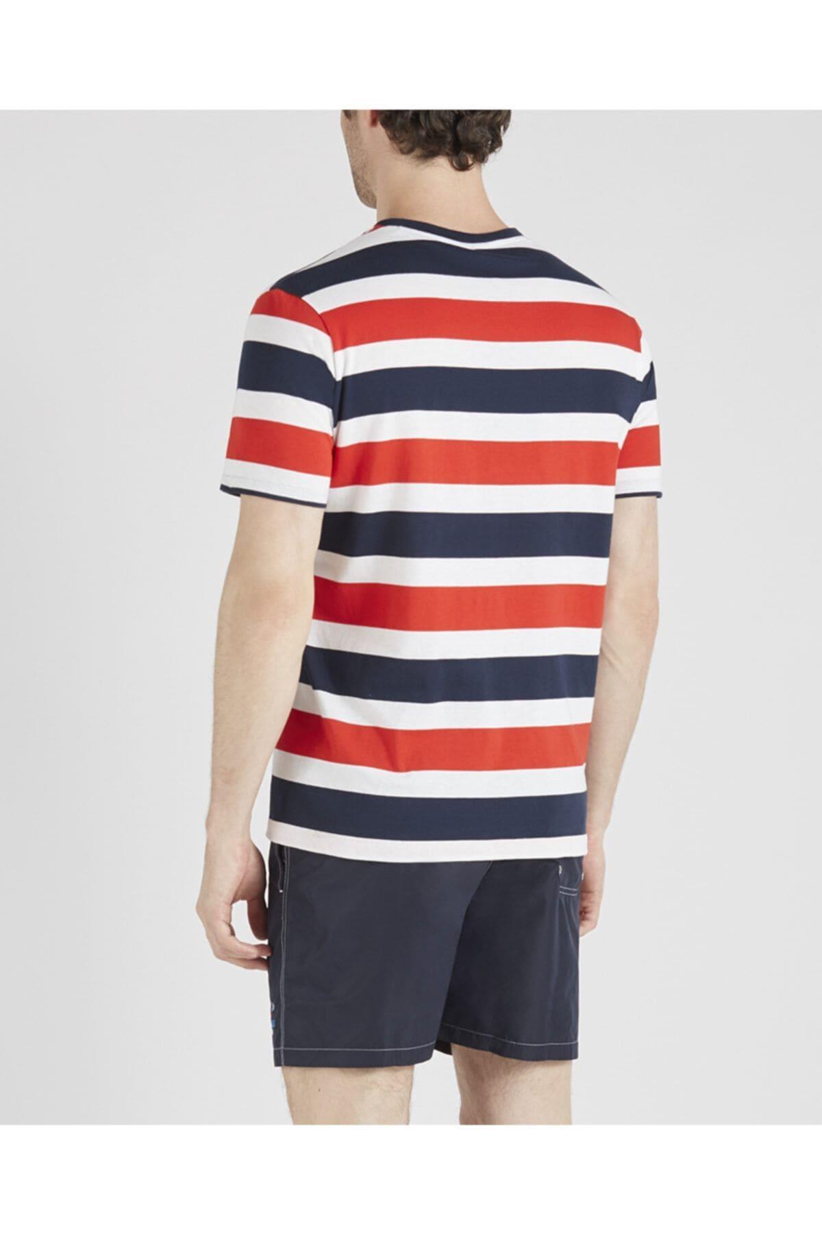 Paul Shark Paul Shark Erkek Marka Logo Detaylı Çizgili Regular Fit Kısa Kollu Çok Renkli Büyük Beden T-Shirt 21411068A-481