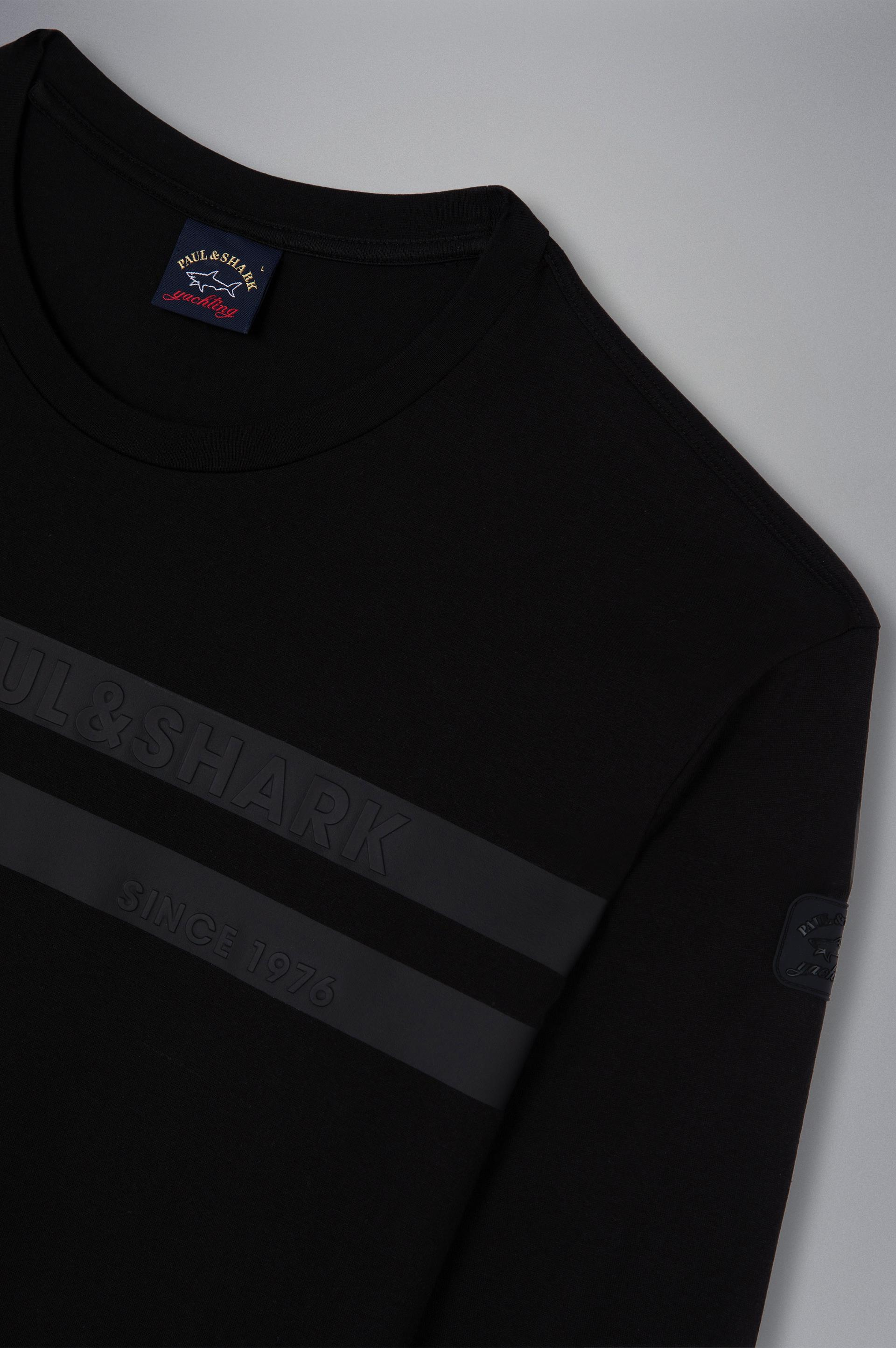 Paul Shark Paul Shark Erkek Marka Logo Detaylı Regular Fit Uzun Kollu Siyah T-Shirt 13311638-011