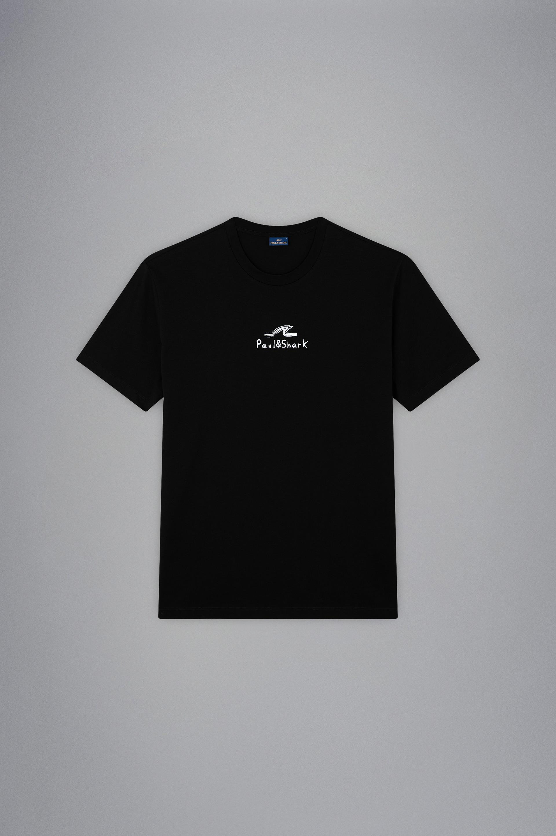 Paul Shark Paul Shark Erkek Marka Logolu Pamuklu Normal Kalıp Günlük Siyah T-Shirt 24411061-011