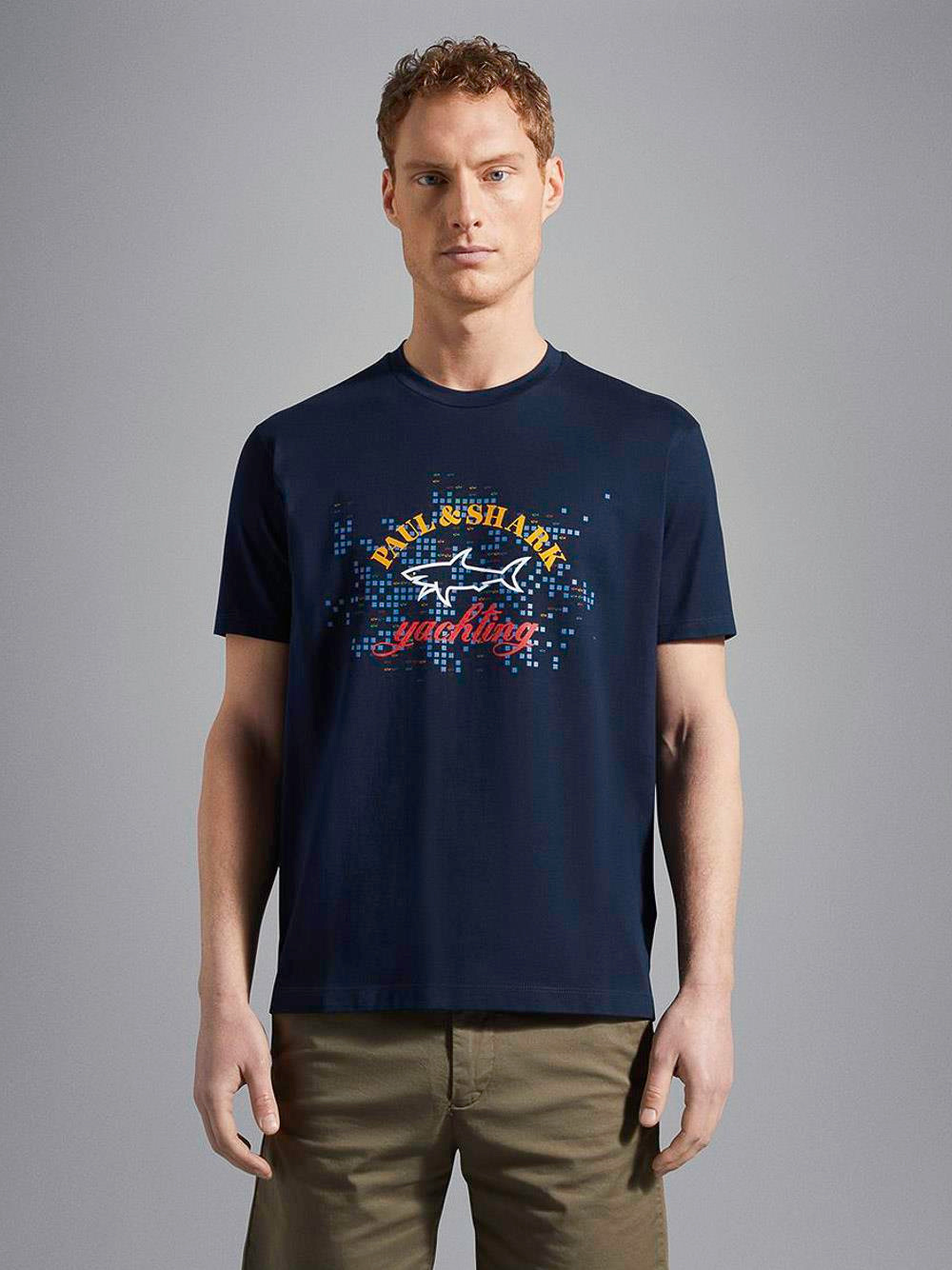 Paul Shark Paul Shark Erkek Marka Logolu Basic Bisiklet Yaka Kısa Kollu Lacivert T-Shirt 23411041-013
