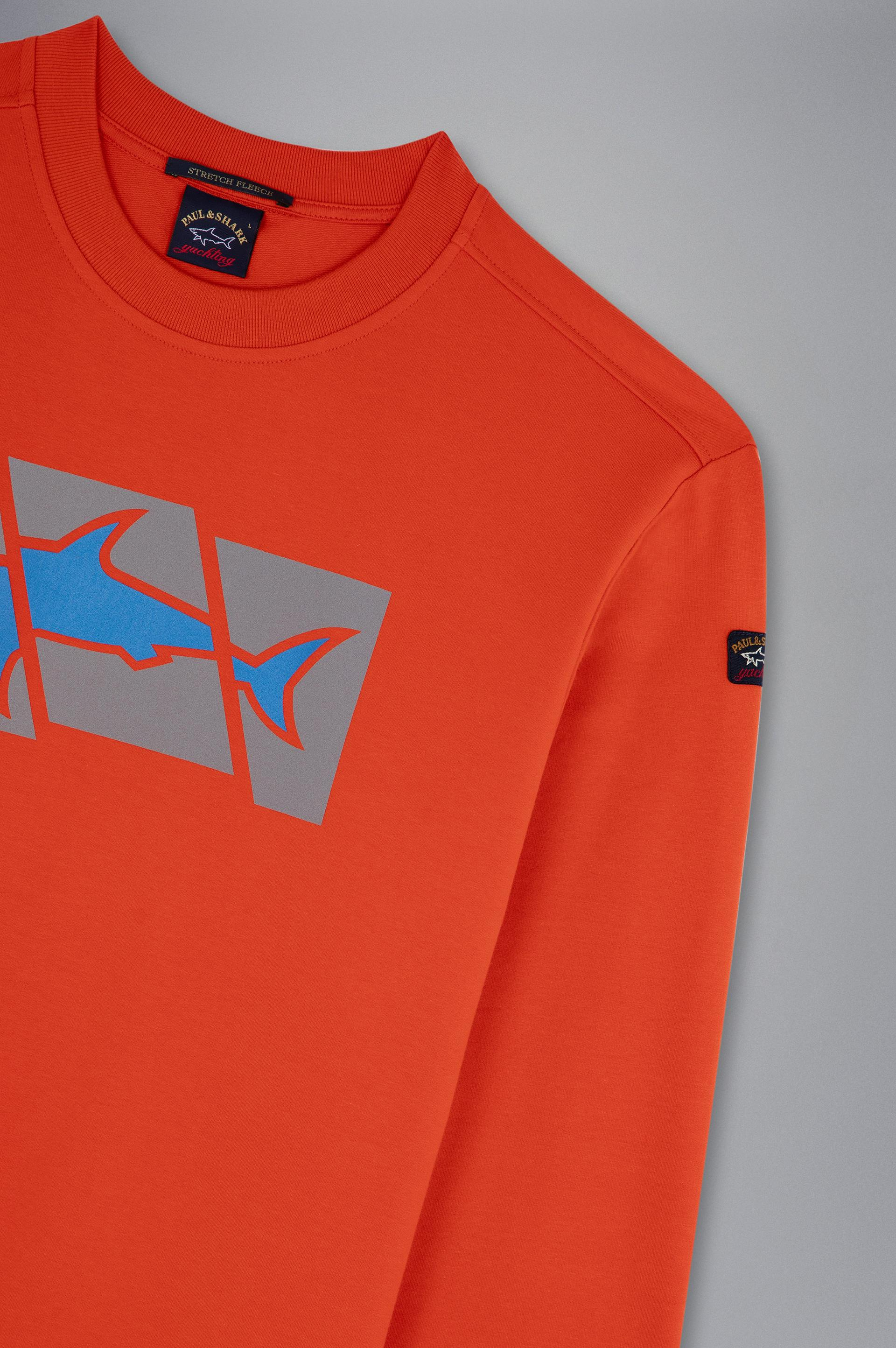 Paul Shark Paul Shark Erkek Marka Logolu Pamuklu Normal Kalıp Günlük Turuncu Sweatshirt 13311965-576