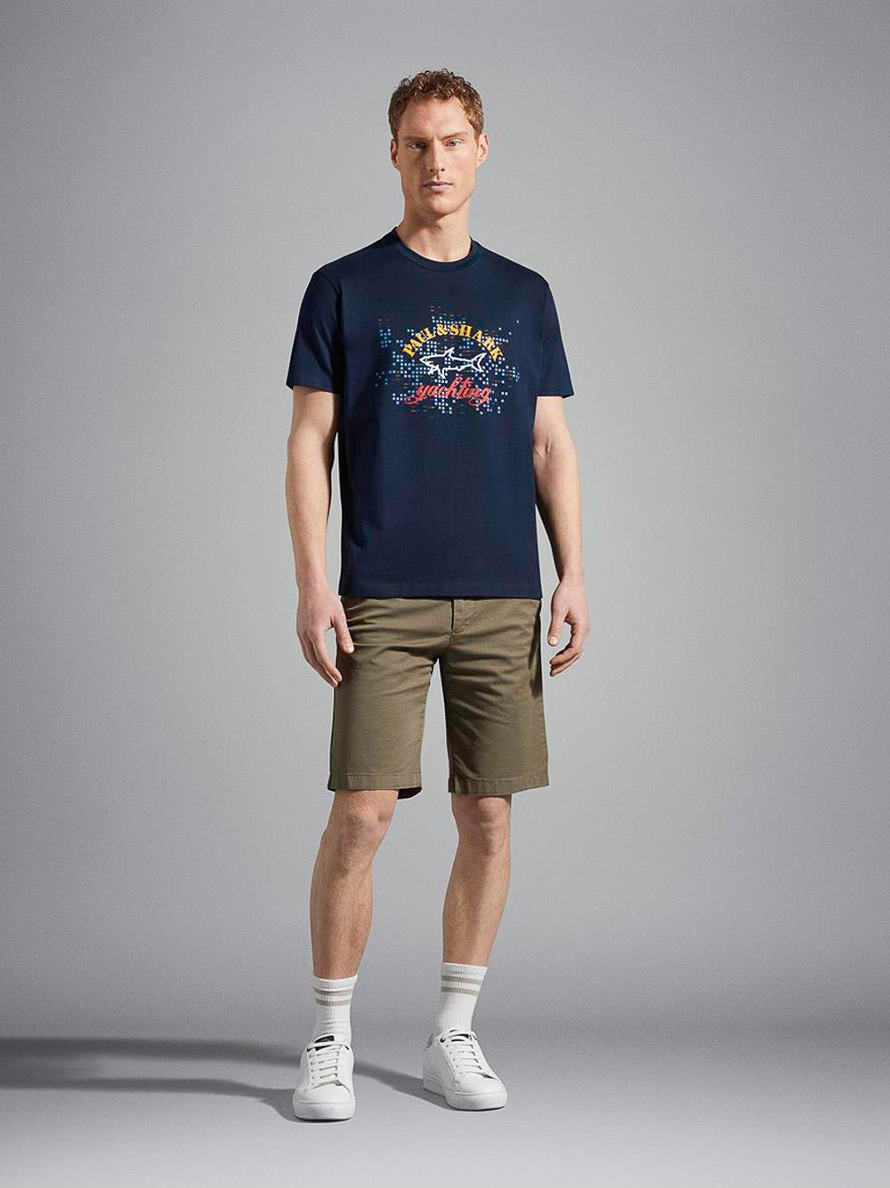 Paul Shark Paul Shark Erkek Marka Logolu Basic Bisiklet Yaka Kısa Kollu Lacivert T-Shirt 23411041-013