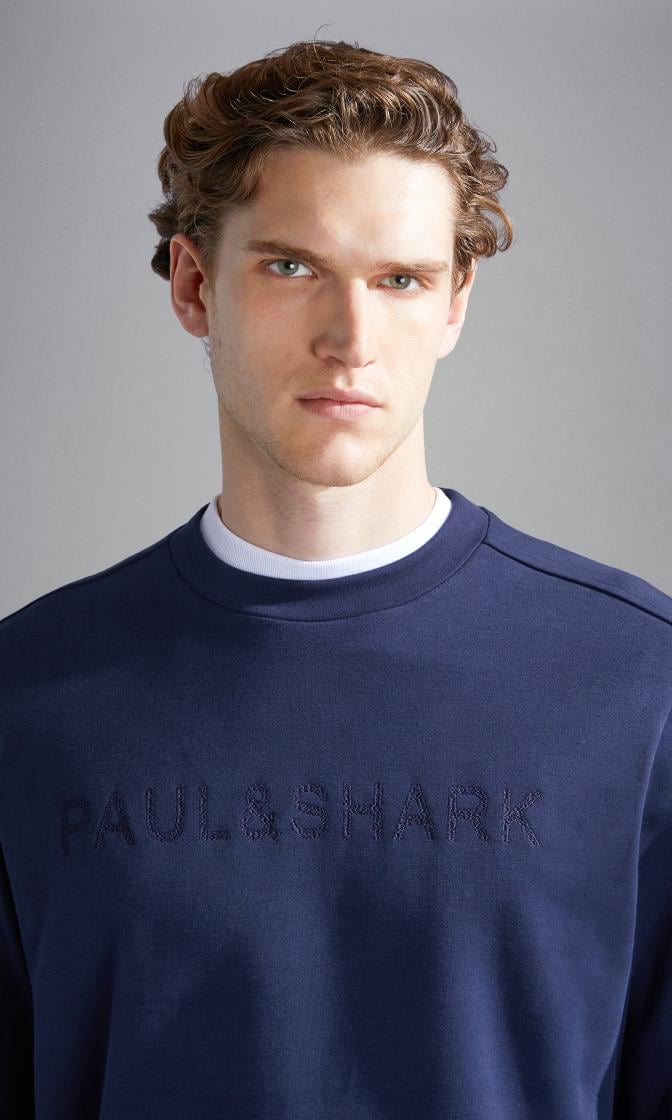 Paul Shark Paul Shark Erkek Marka Logolu Uzun Kollu Rahat Lacivert Sweatshirt 14311842-050