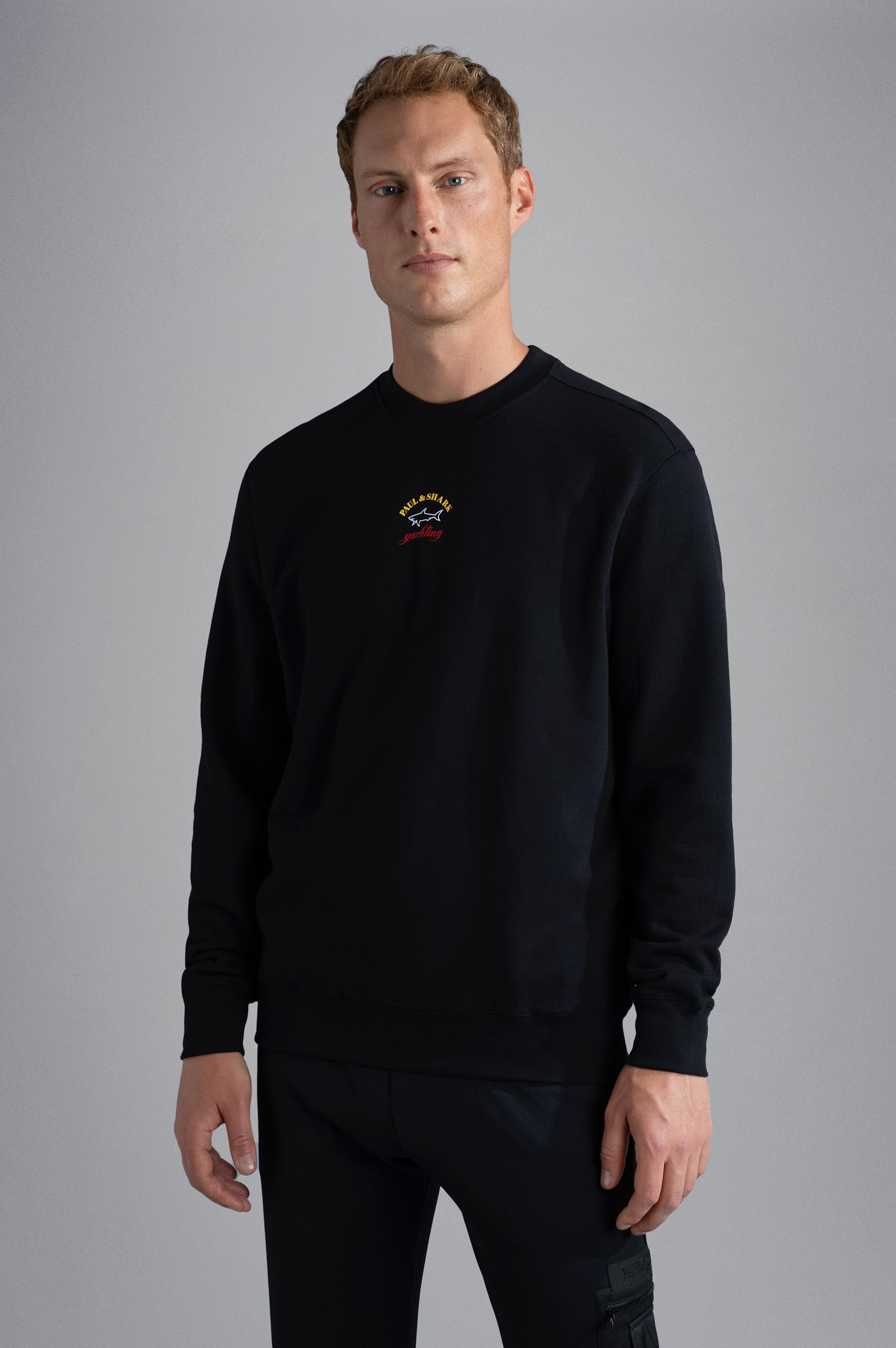 Paul Shark Paul Shark Erkek Marka Logolu Uzun Kollu Rahat Siyah Sweatshirt 13311831-011