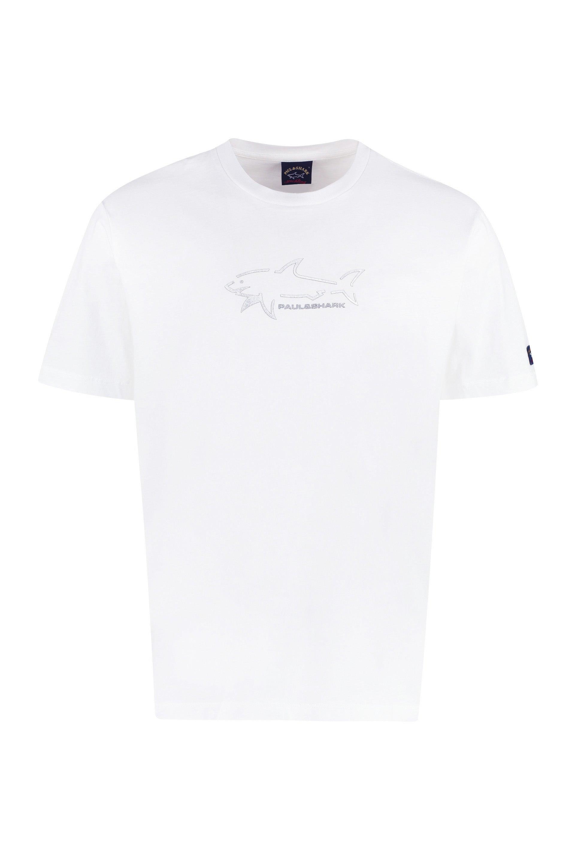Paul Shark Paul Shark Erkek Marka Logo Detaylı Regular Fit Kısa Kollu Beyaz T-Shirt 23411198A-010