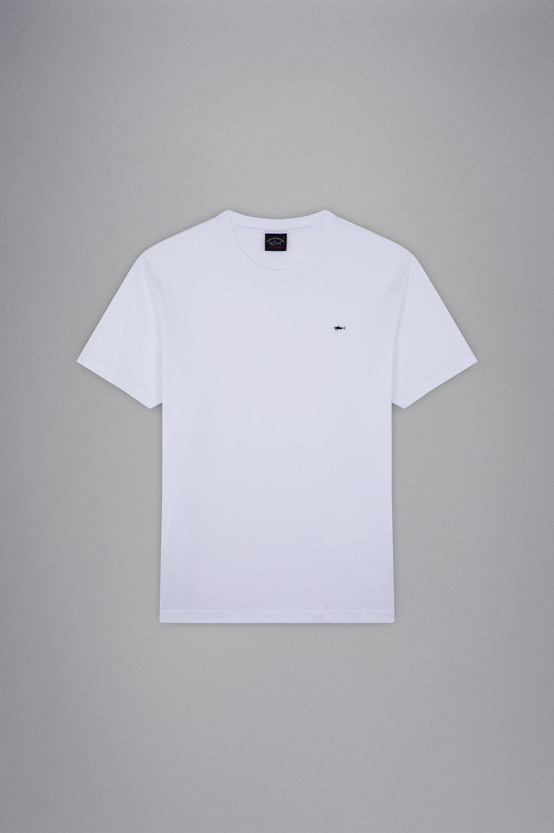 Paul Shark Paul Shark Erkek Marka Logolu Pamuklu Normal Kalıp Günlük Beyaz T-Shirt C0P1092-010