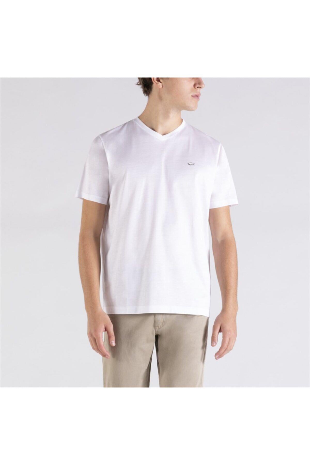 Paul Shark Paul Shark Erkek Marka Logolu Organik Pamuklu Kısa Kollu Beyaz T-Shirt 21411015-010