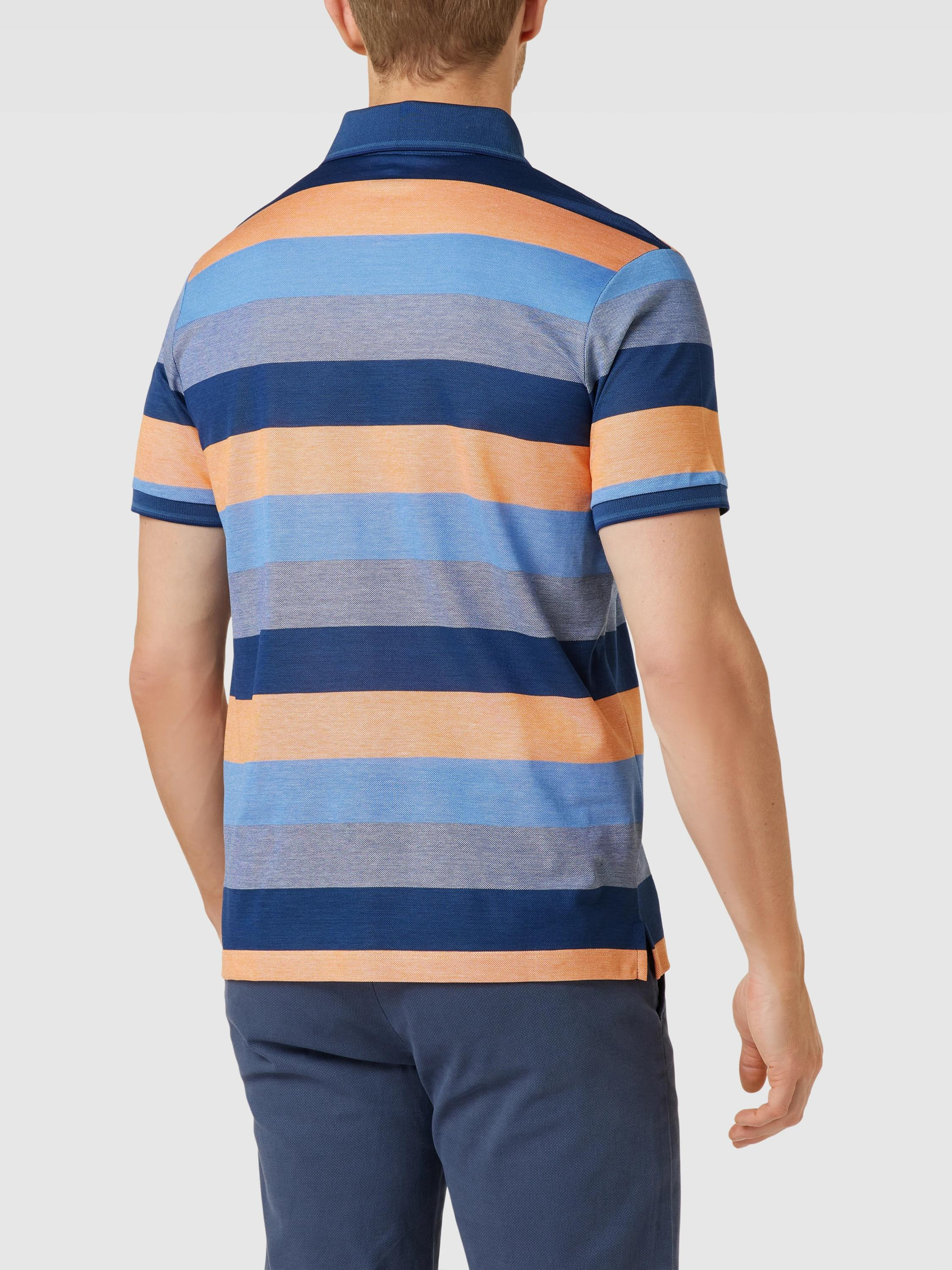 Paul Shark Paul Shark Erkek Marka Logo Detaylı Çizgili Regular Fit Kısa Kollu Mavi Polo Yaka T-Shirt 23411259-253