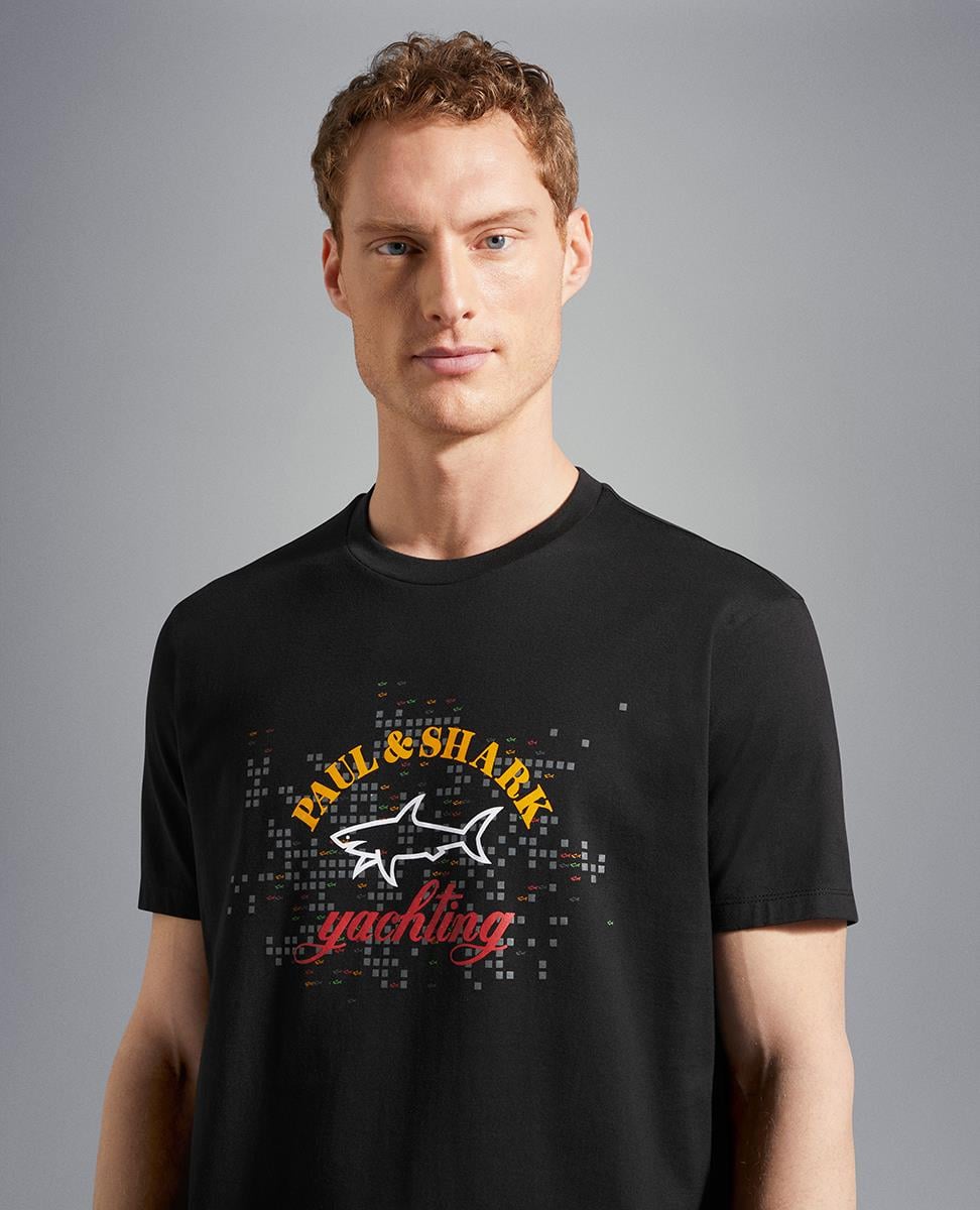 Paul Shark Paul Shark Erkek Marka Logolu Basic Bisiklet Yaka Kısa Kollu Siyah1 T-Shirt 23411041-011