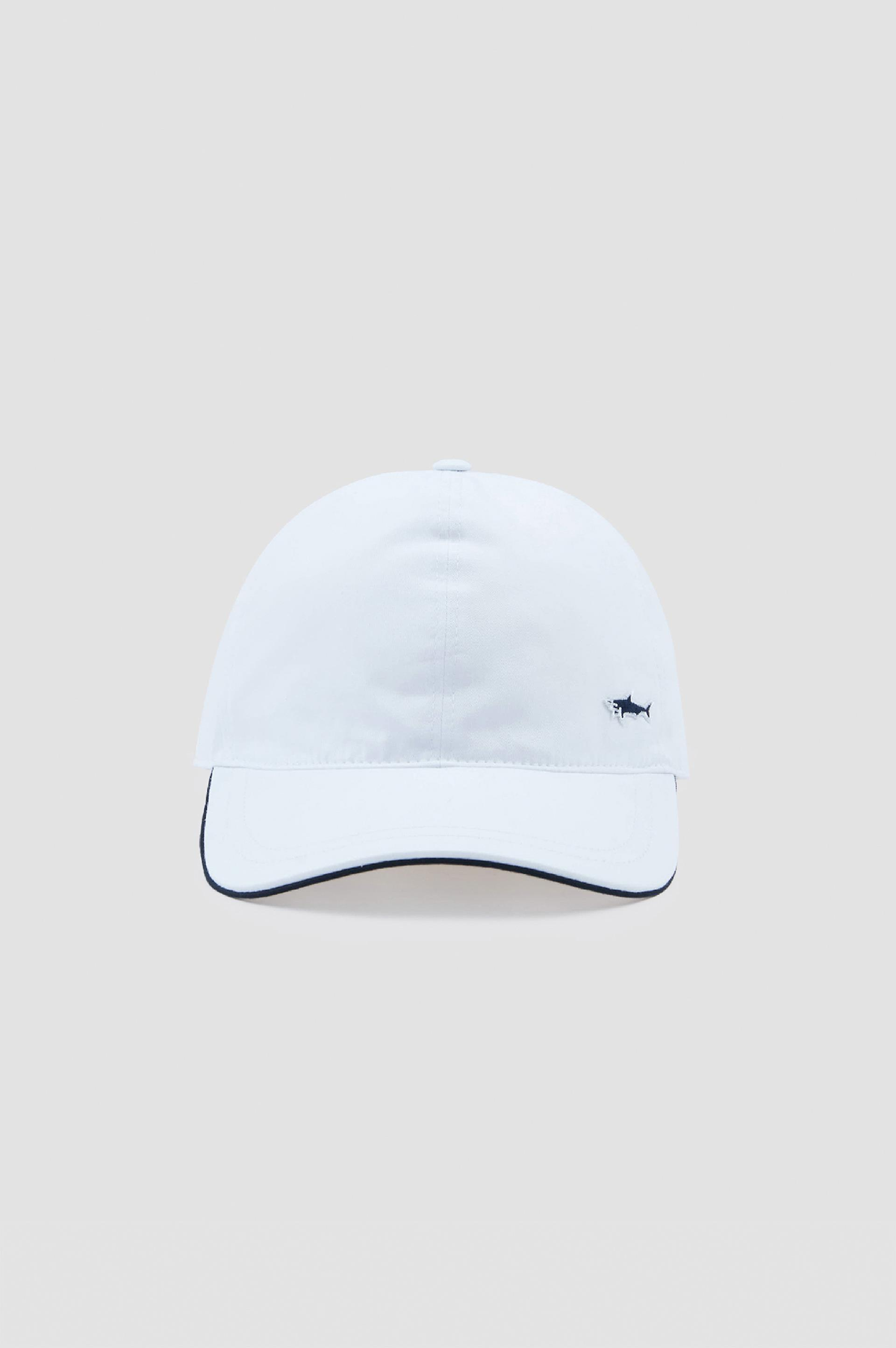 Paul Shark Paul Shark Erkek Nefes Alabilen Kumaş Ayarlanabilir Metal Tokalı Shark Logolu Beyaz Şapka 25417115-010