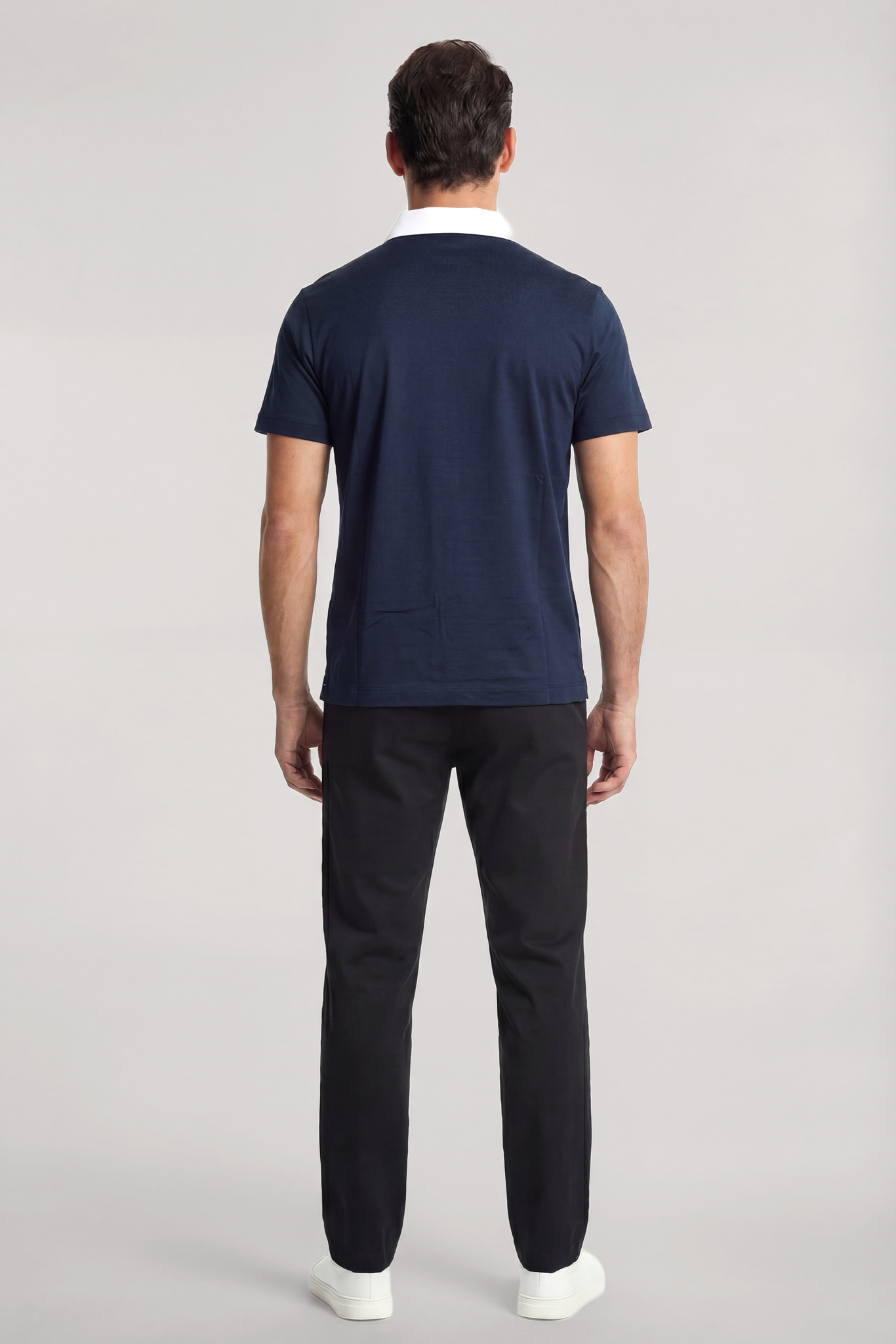Paul Shark Paul Shark Erkek Normal Kalıp Yarım Fermuarlı Metalik Logo Detaylı Pamuklu Kısa Kollu Lacivert Polo Yaka T-Shirt 26411247SM-013