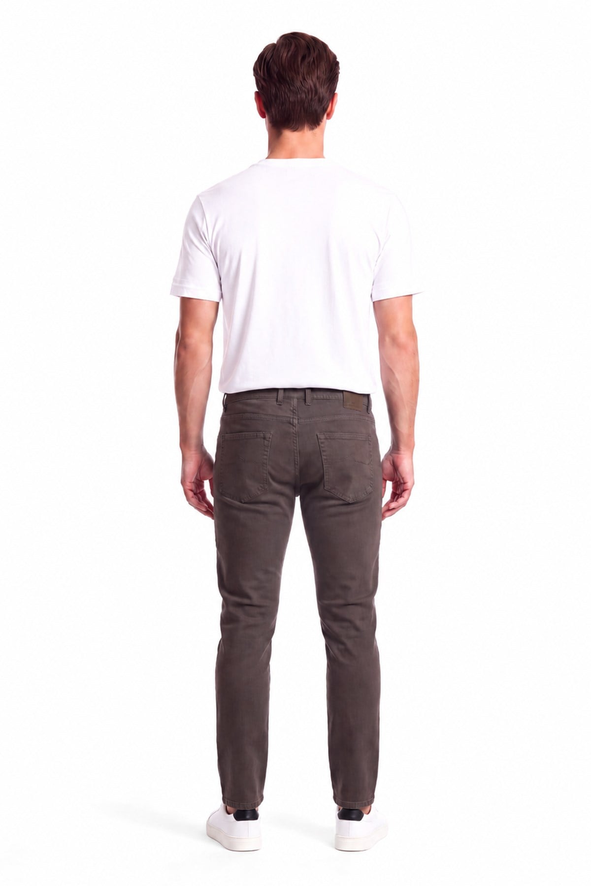 Paul Shark Paul Shark Erkek Normal Kalıp Pamuklu Düz Paça Esnek Denim Kahverengi Jeans 16314174-306