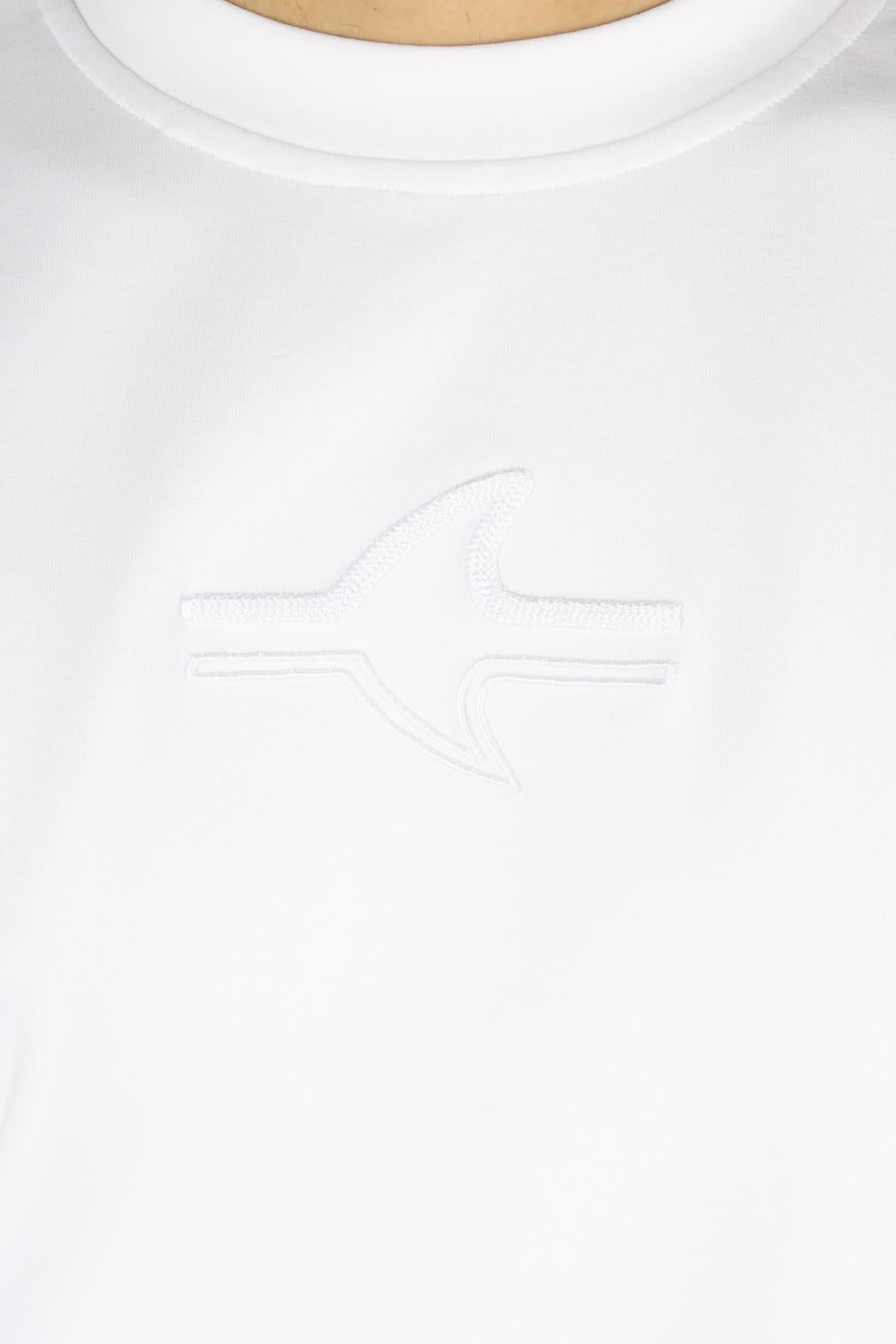 Paul Shark Paul Shark Erkek Normal Kalıp Yuvarlak Yakalı Shark Logo İşlemeli Uzun Kollu Beyaz Sweatshirt 15311865-010