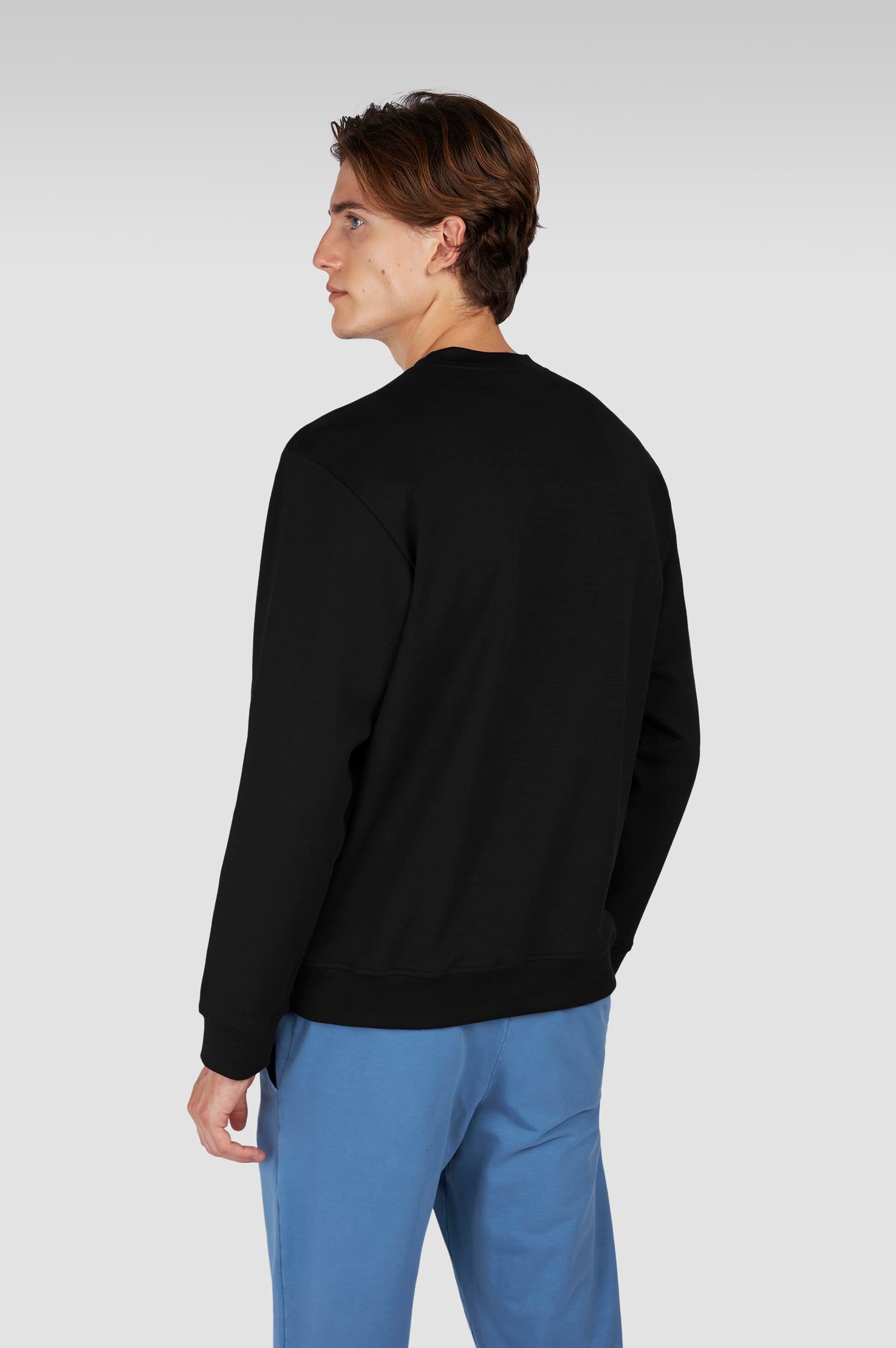 Paul Shark Paul Shark Erkek Normal Kalıp Yuvarlak Yakalı Shark Logo İşlemeli Uzun Kollu Siyah Sweatshirt 15311865A-011