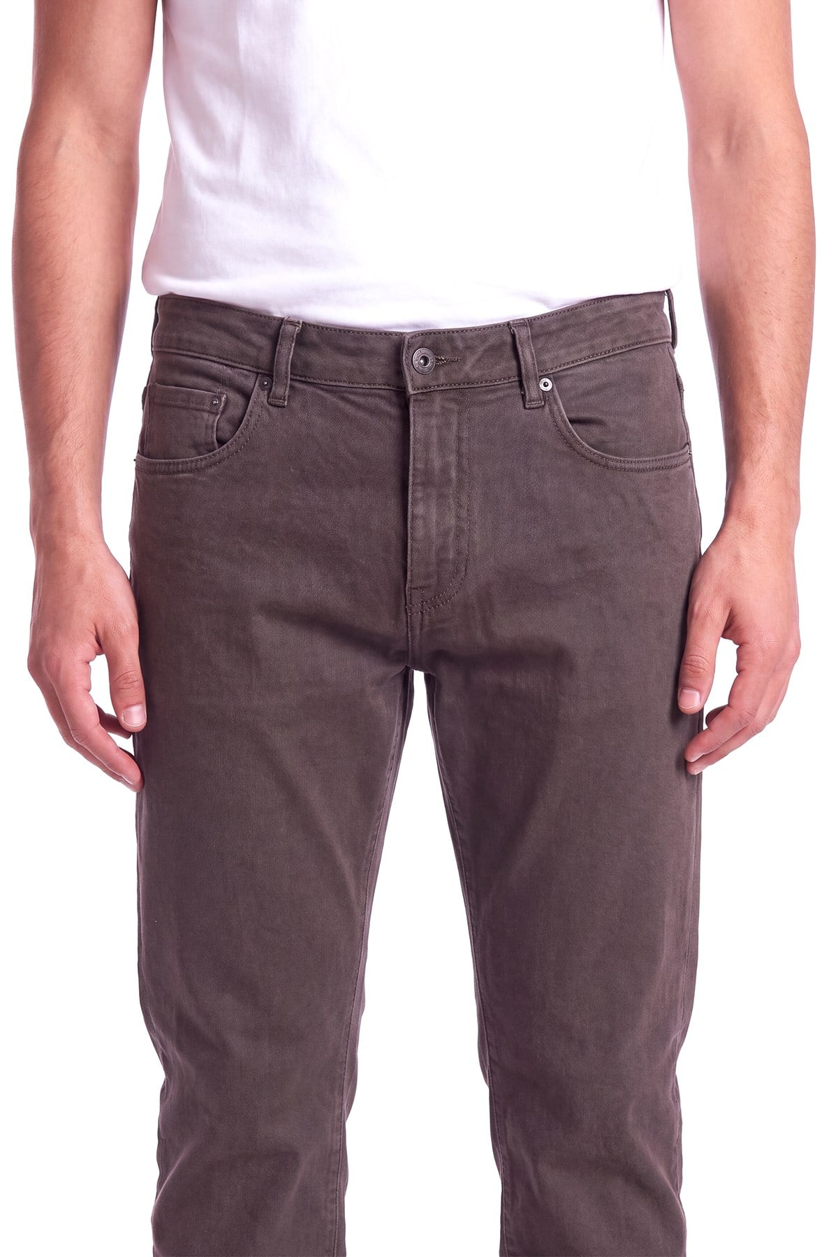 Paul Shark Paul Shark Erkek Normal Kalıp Pamuklu Düz Paça Esnek Denim Kahverengi Jeans 16314174-306