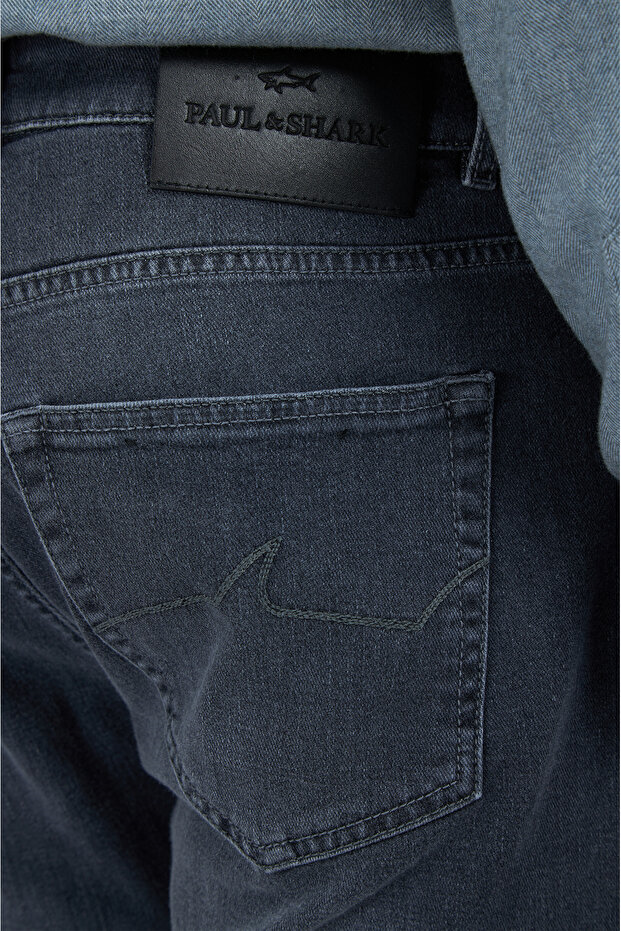 Paul Shark Paul Shark Erkek Normal Kalıp Düz Paça Pamuklu Denim Gri Jeans 15314106-J08